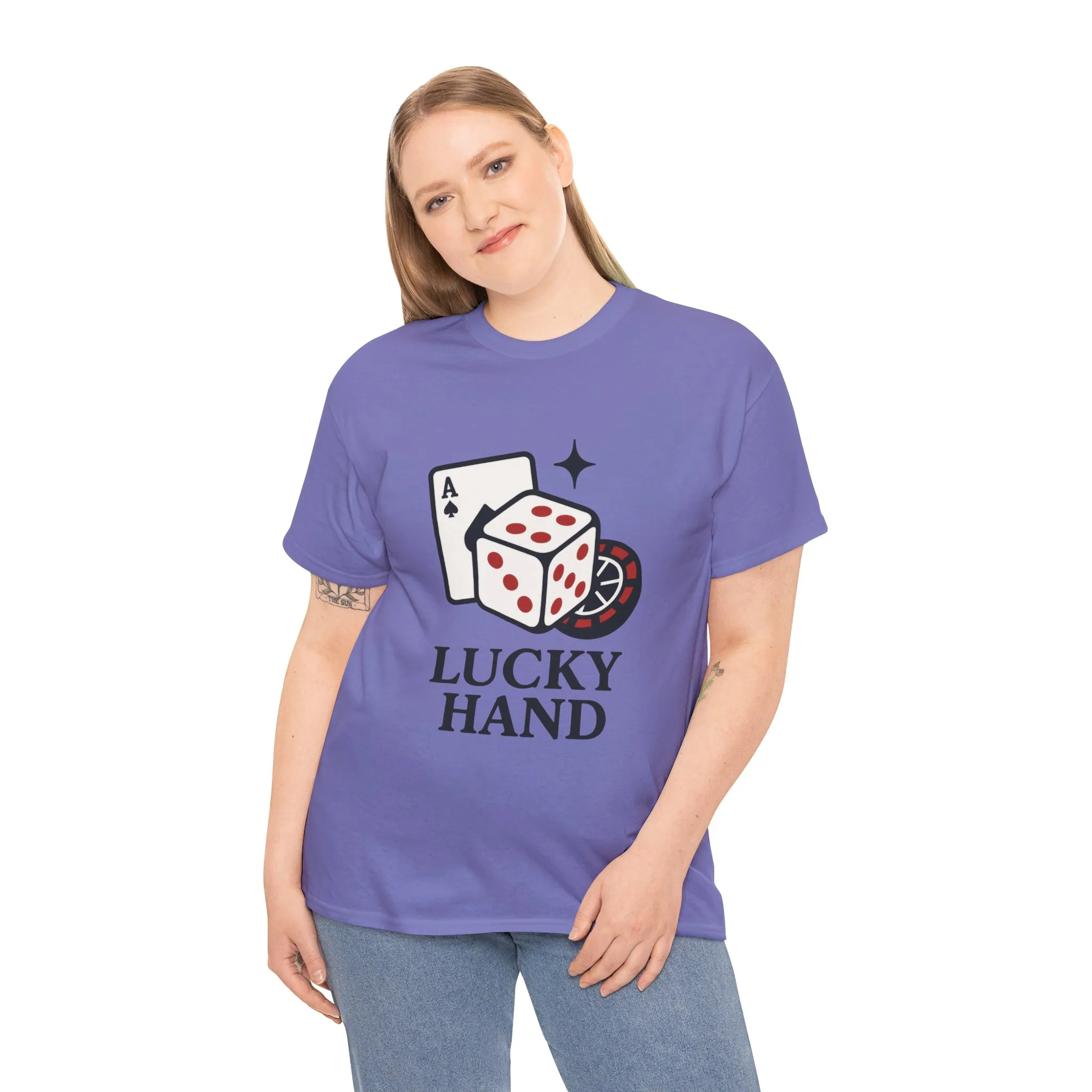 Lucky Hand Unisex Heavy Cotton Tee, Gambling Shirt, Casino Wear, Good Luck Gift, Poker T-Shirt, Casual Vintage Style - Image 18