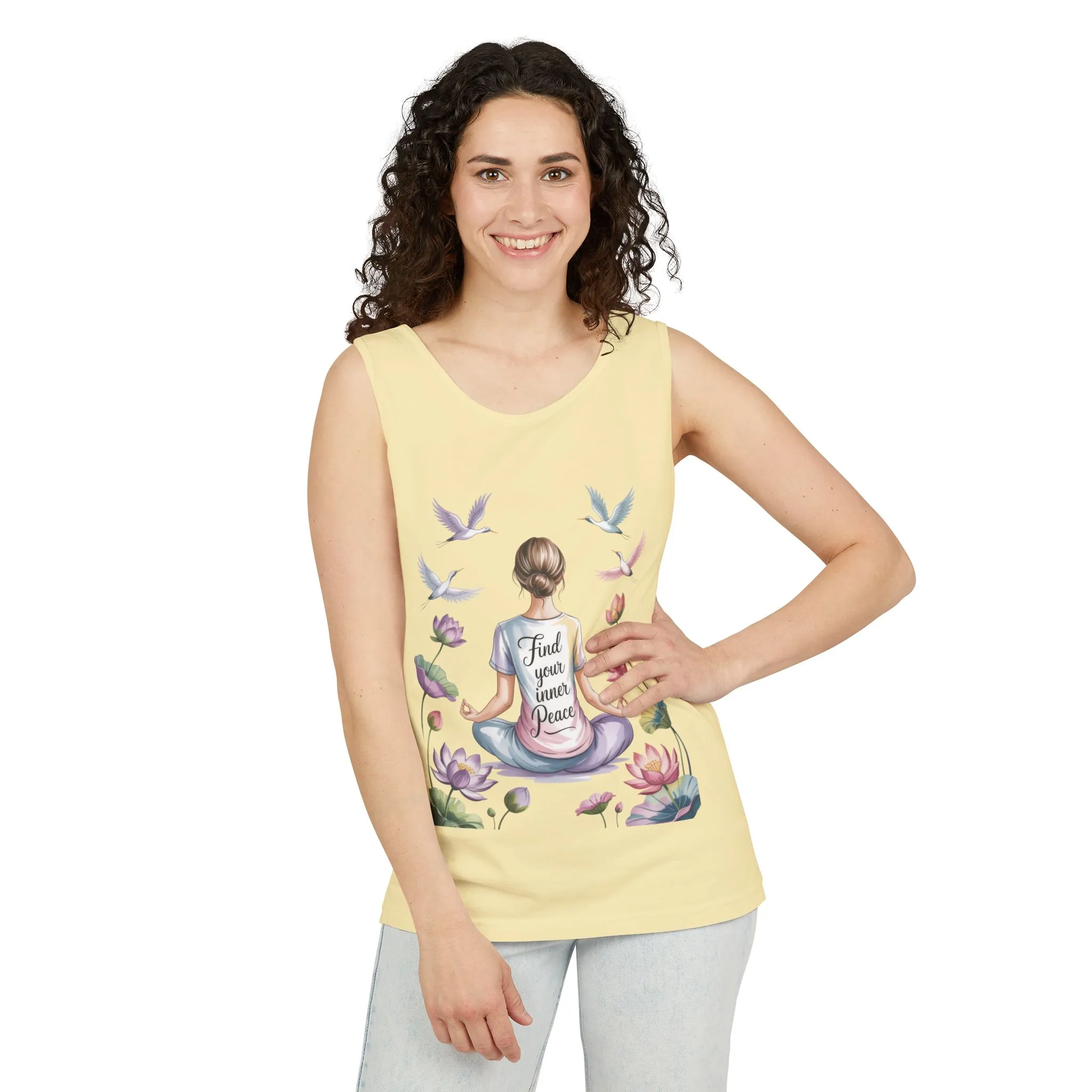 Meditation Floral Womens Tank Top, Find Your Inner Peace, Yoga Apparel, Gift for Mindfulness, Summer Relaxed Wear - Image 23