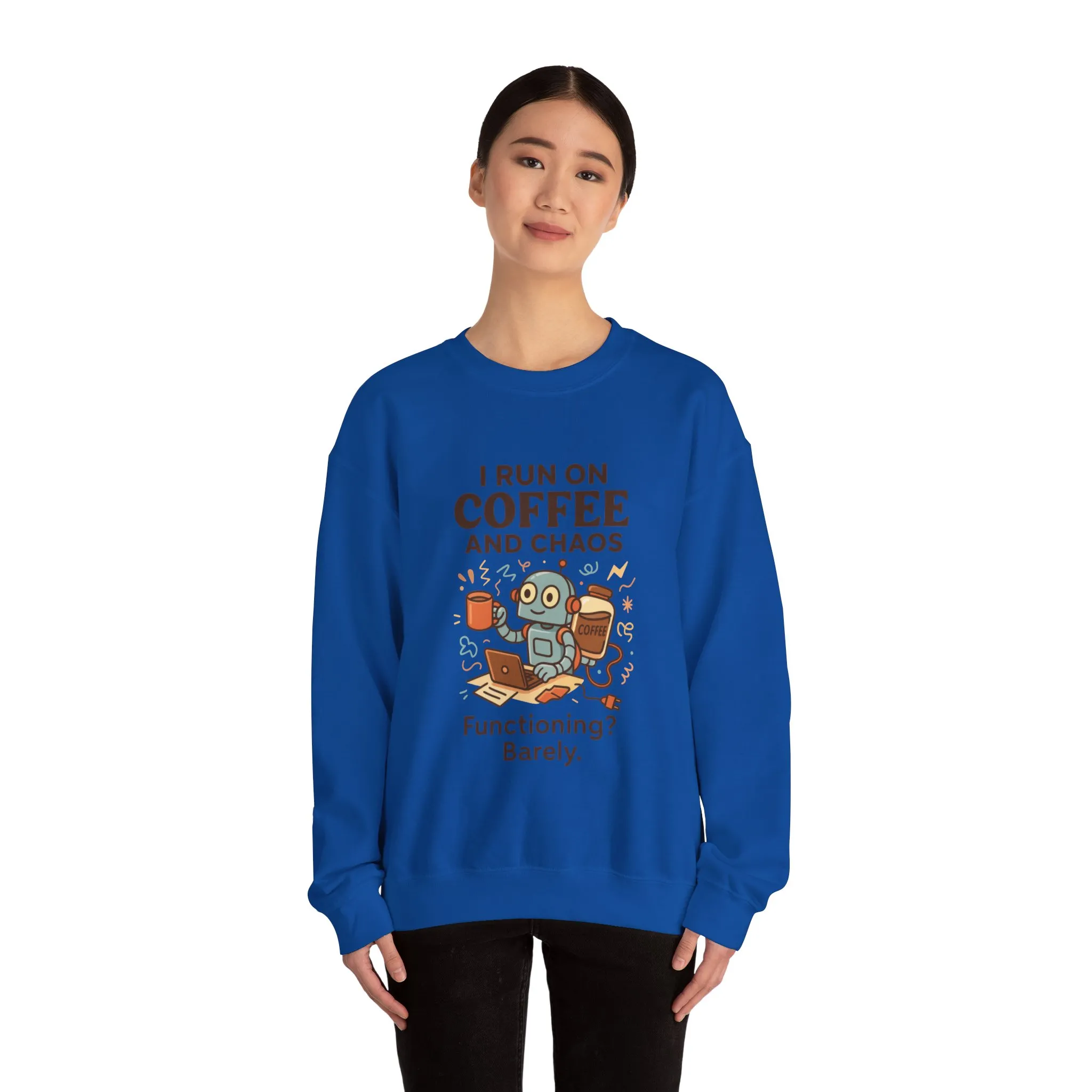 Coffee and Chaos Crewneck Sweatshirt, Funny Sweatshirt for Coffee Lovers, Unisex Gift, Cozy Everyday Wear, Ideal for Holidays - Image 22