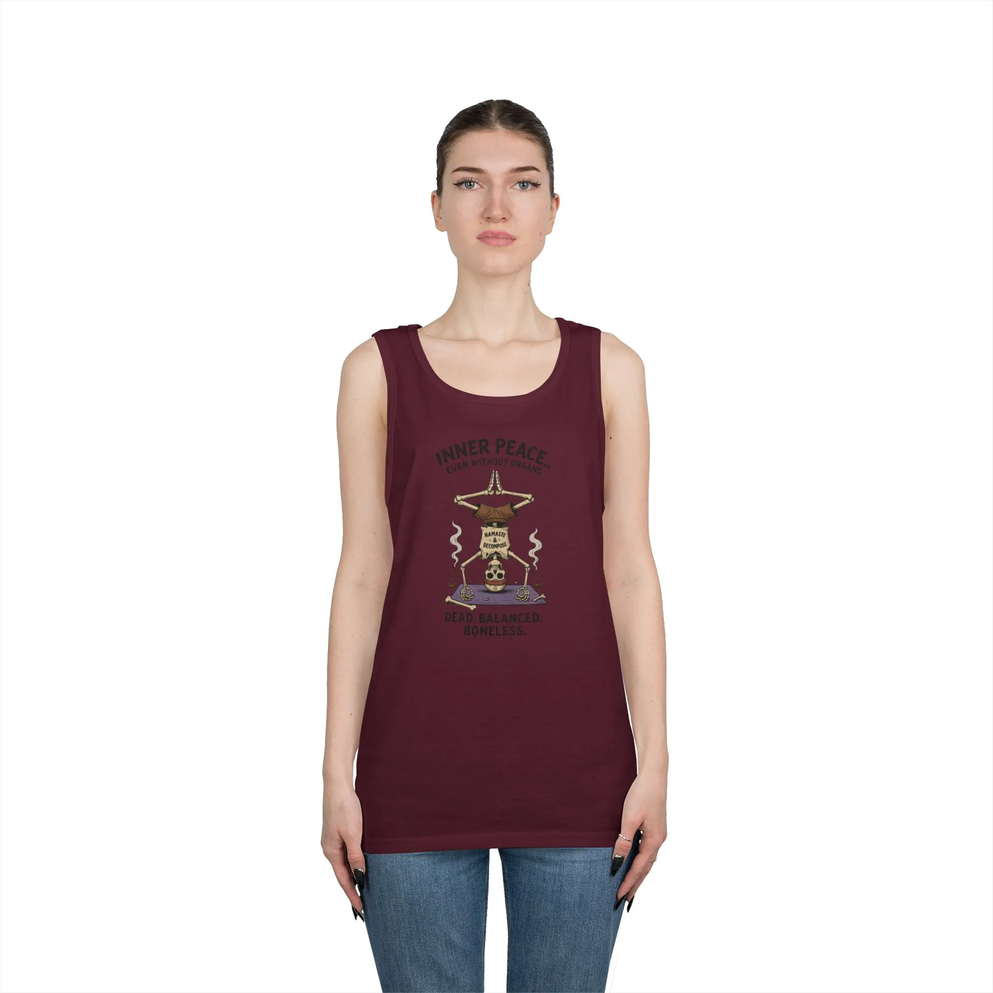 Inner Peace Skeleton Yoga Unisex Tank Top, Dark Humor Meditation Tee, Gift for Mindfulness Lovers, Yoga Shirt, Peaceful Vibes - Image 11