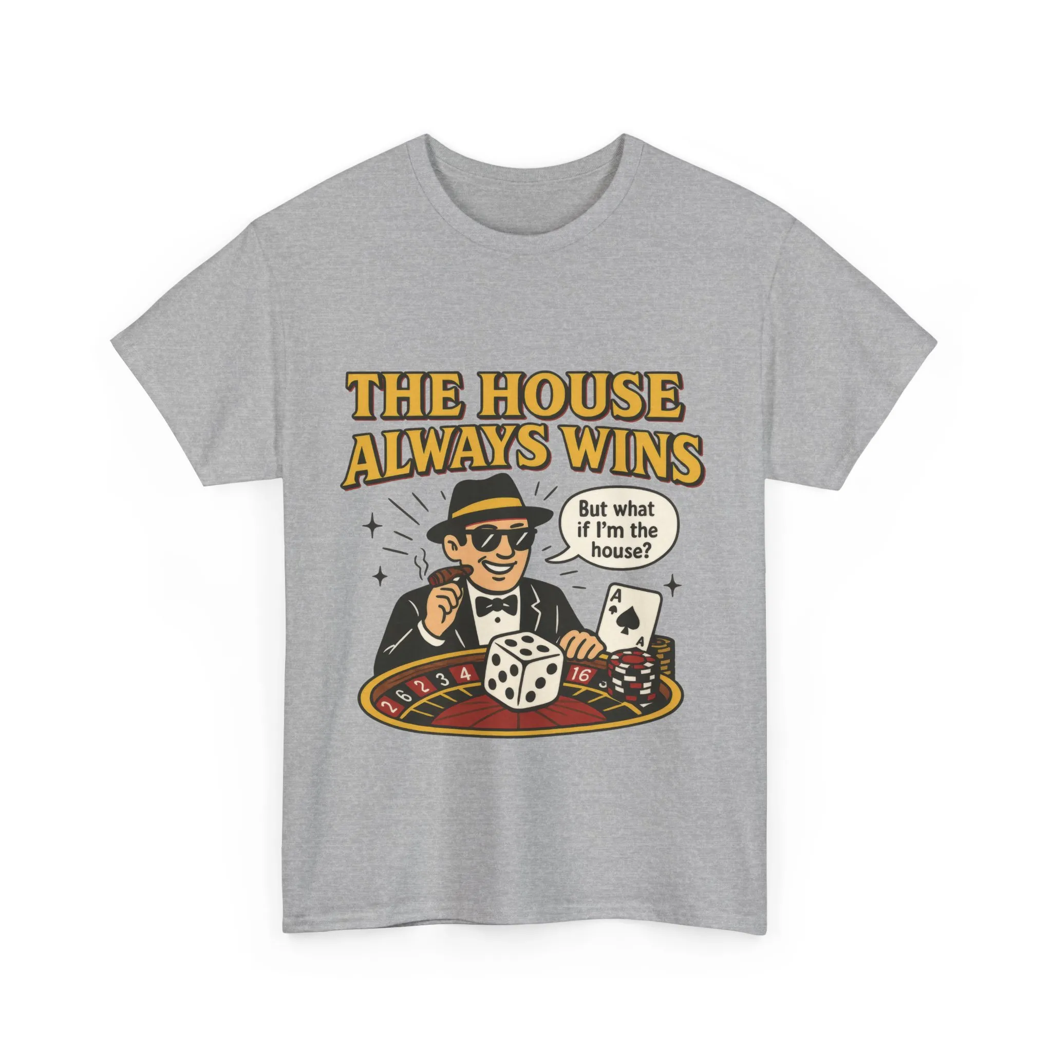 Vintage Casino Humor Unisex Tee, Funny Gambling Shirt, Gift for Gamblers, House Always Wins T-Shirt, Vegas Style Gift, Casino Quote Tee - Image 4