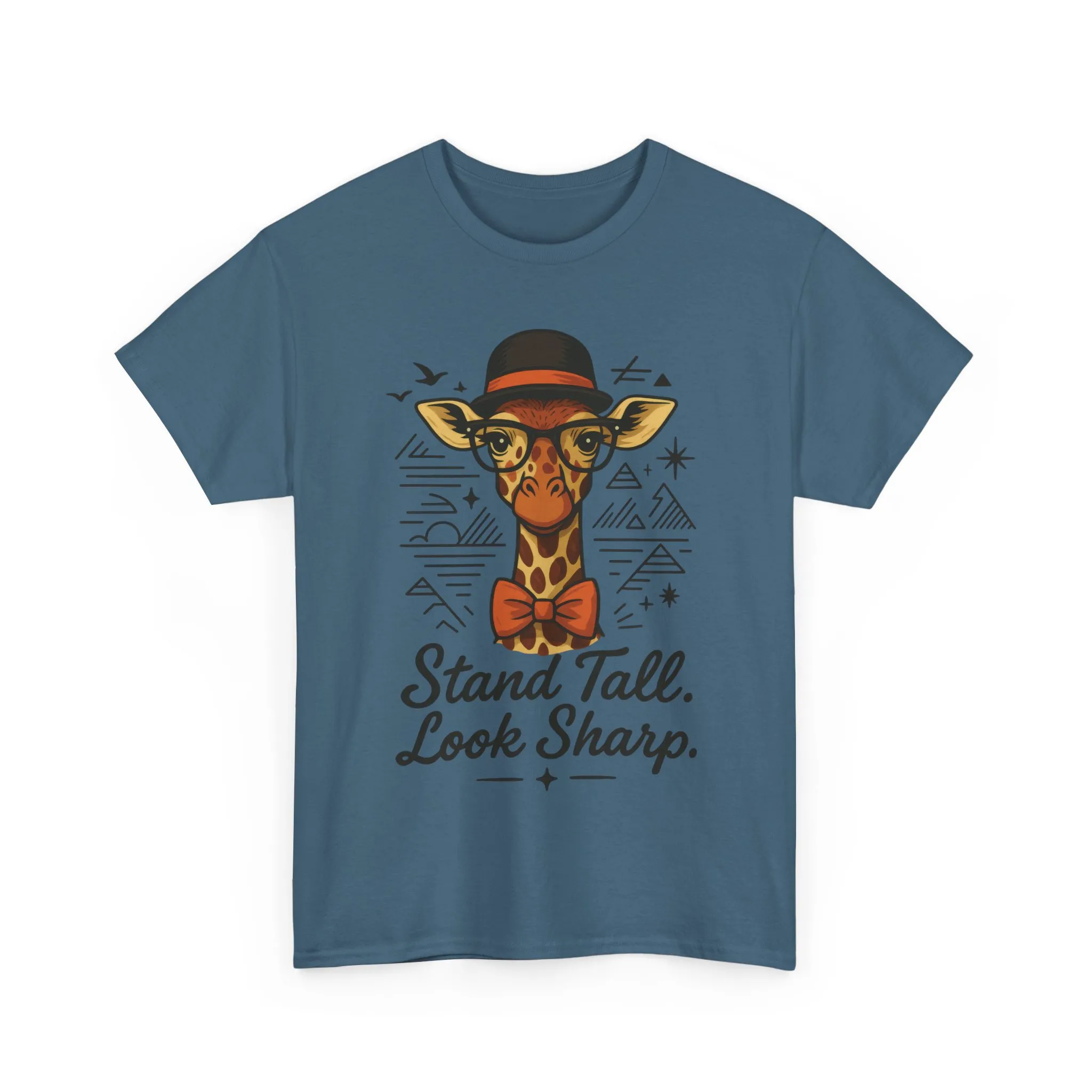 Hipster Giraffe T-Shirt with Hat and Glasses, Whimsical Giraffe Tee, Fun Gift, Cute Graphic Shirt, Unisex Heavy Cotton Tee - Image 39