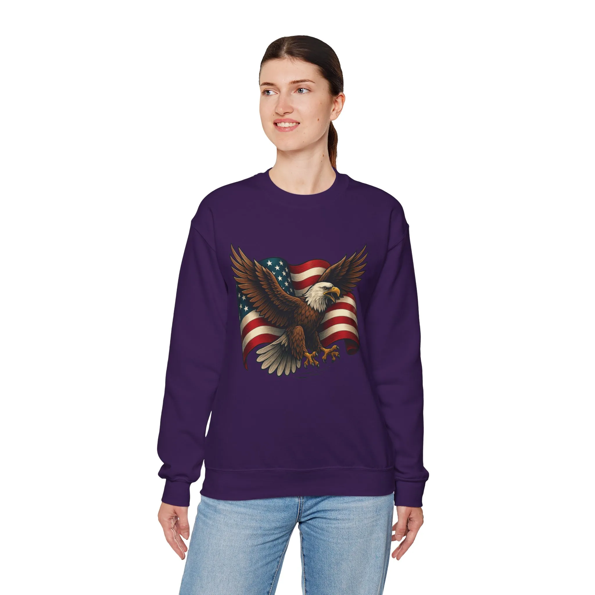 Patriotic Eagle Sweatshirt - Unisex Crewneck, USA Flag Apparel, Memorial Day, Veteran's Day, Independence Day, Gift for Patriots - Image 47