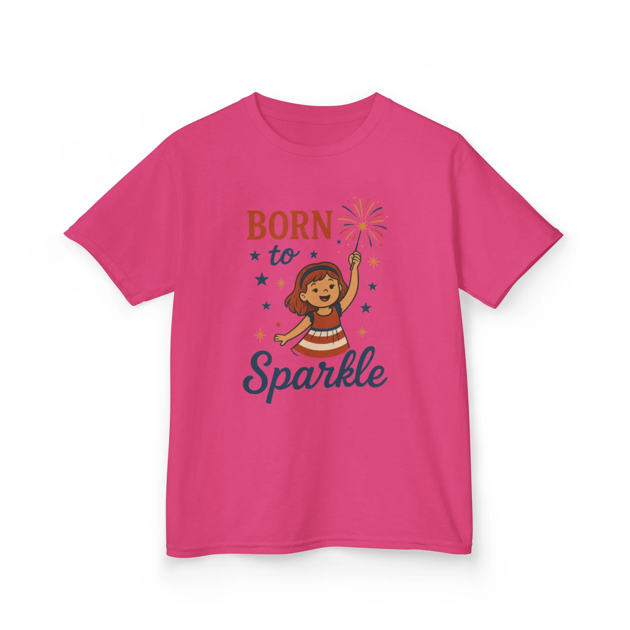 4th of July Shirt for Girls, Born to Sparkle Tee For Kids, Patriotic Fireworks Youth T-Shirt, Independence Day Outfit for Tween Girls - Image 17