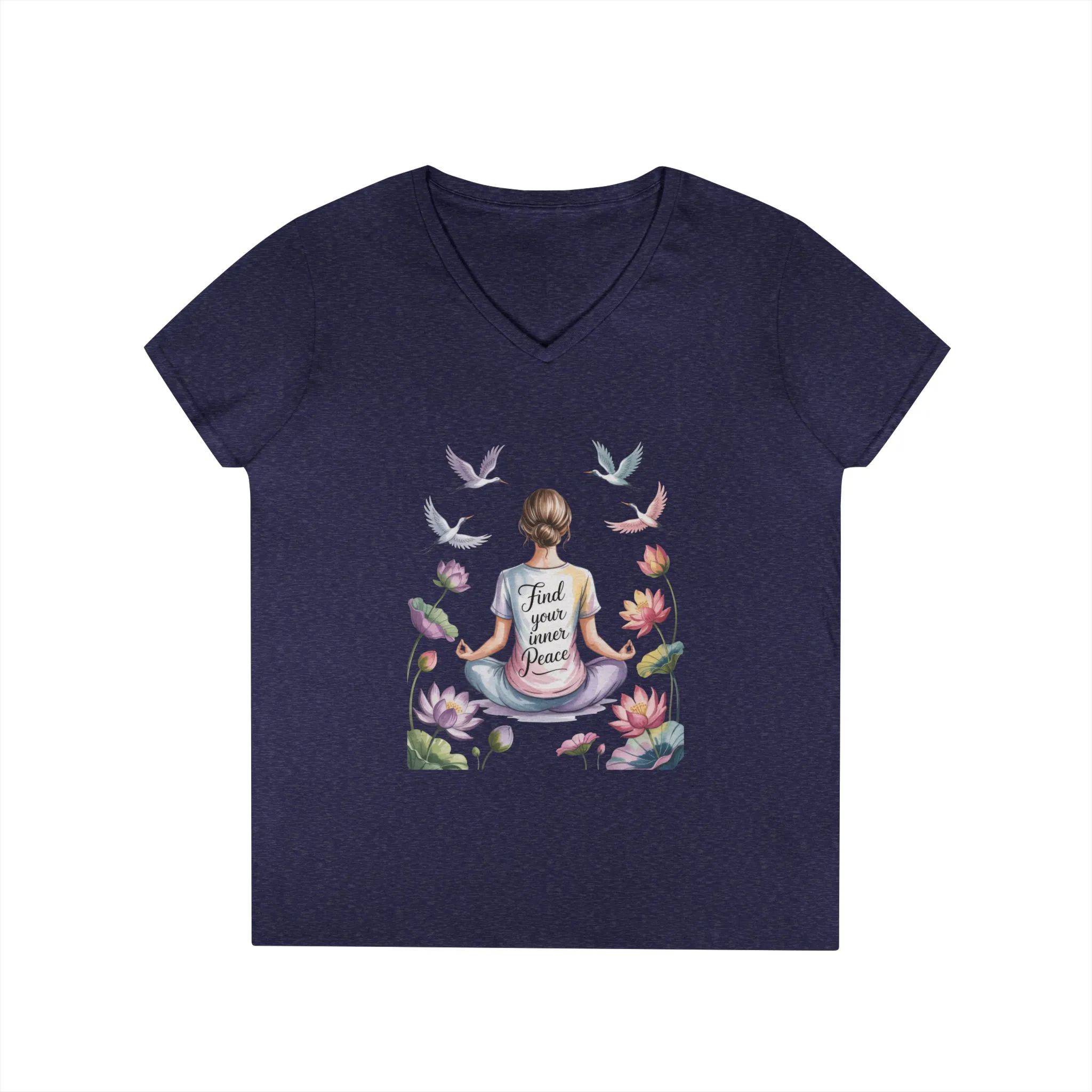 Mindful V-Neck T-Shirt, Inspirational Tee, Yoga Shirt, Self-Care Apparel, Gift for Her, Casual Wear, Find Your Inner Peace - Image 16