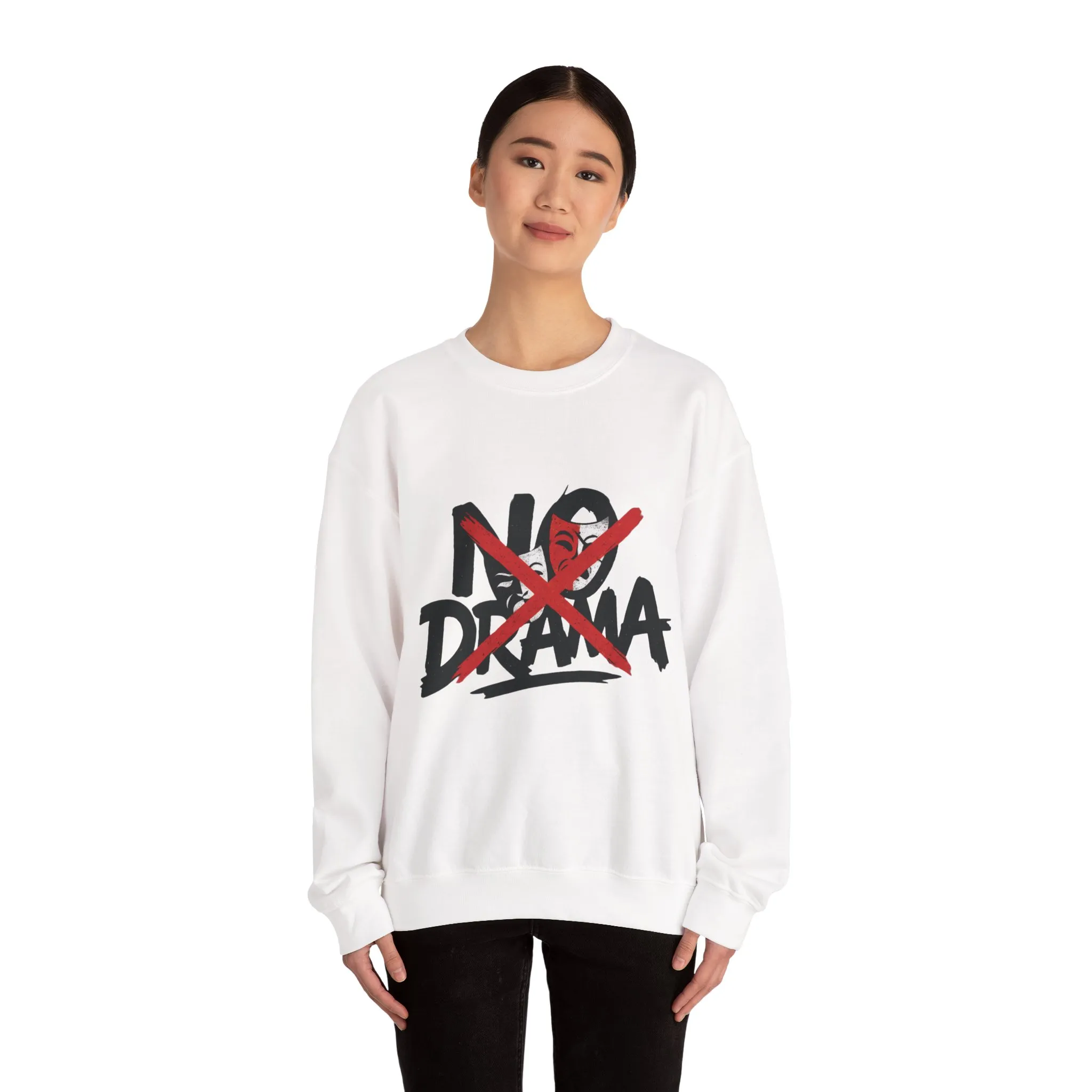 No Drama Crewneck Womens Sweatshirt, Cozy Sweatshirt, Relaxed Fit Pullover, Casual Gift for Friends, Everyday Comfort Apparel - Image 29