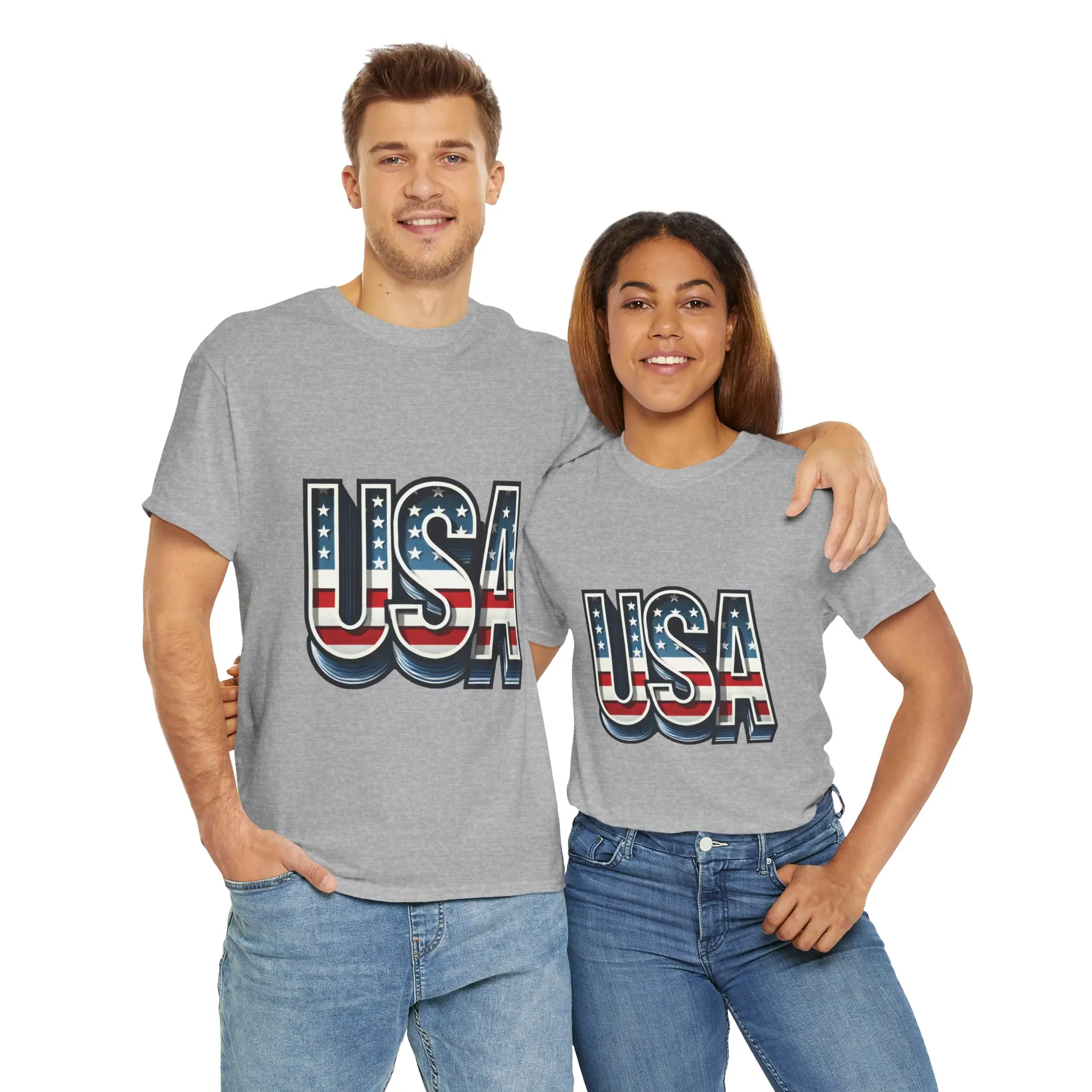 USA Patriotic Unisex Heavy Cotton Tee, American Pride Shirt, July 4th T-Shirt, Independence Day Apparel, Casual Summer Top - Image 9