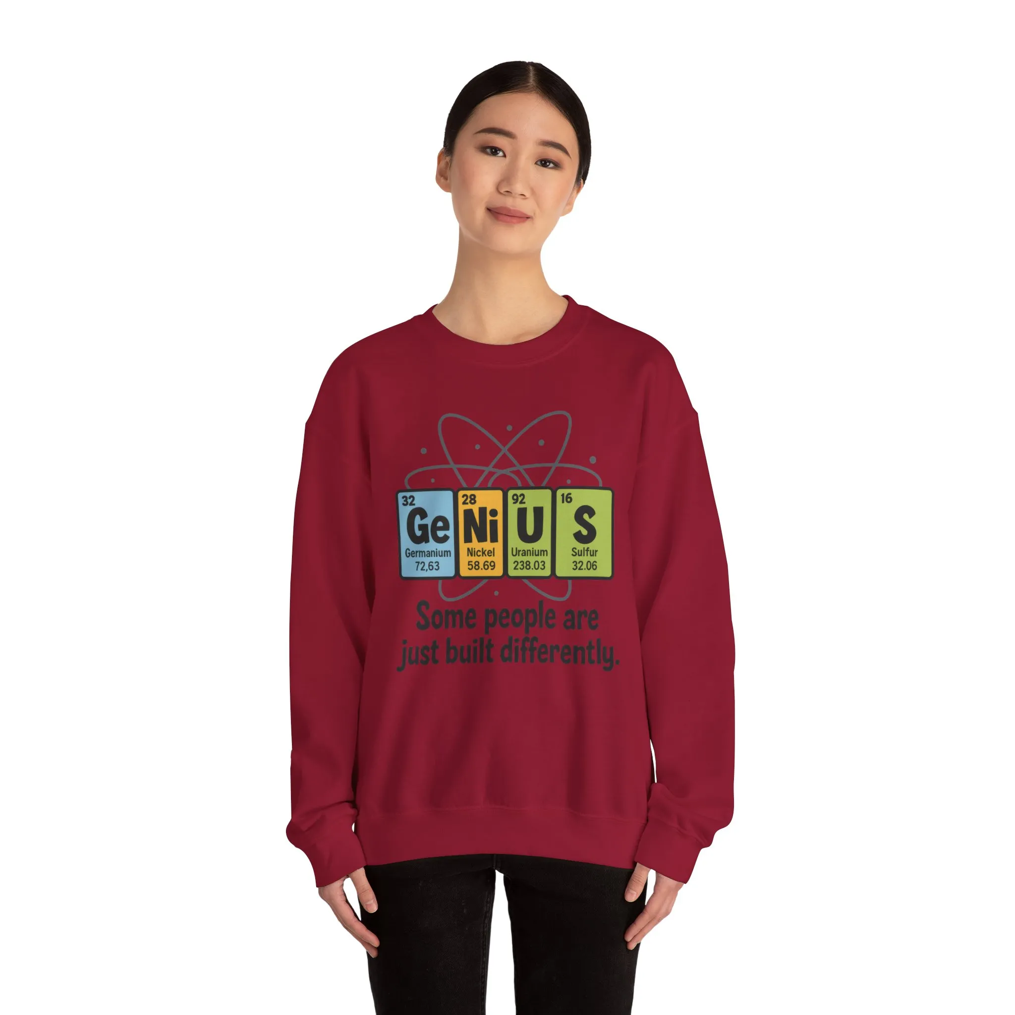 Funny Womens Science Sweatshirt, Genius Periodic Table Pullover, Nerdy Chemistry Gift for Her, Funny Gift for Nerds, Science Geek Apparel