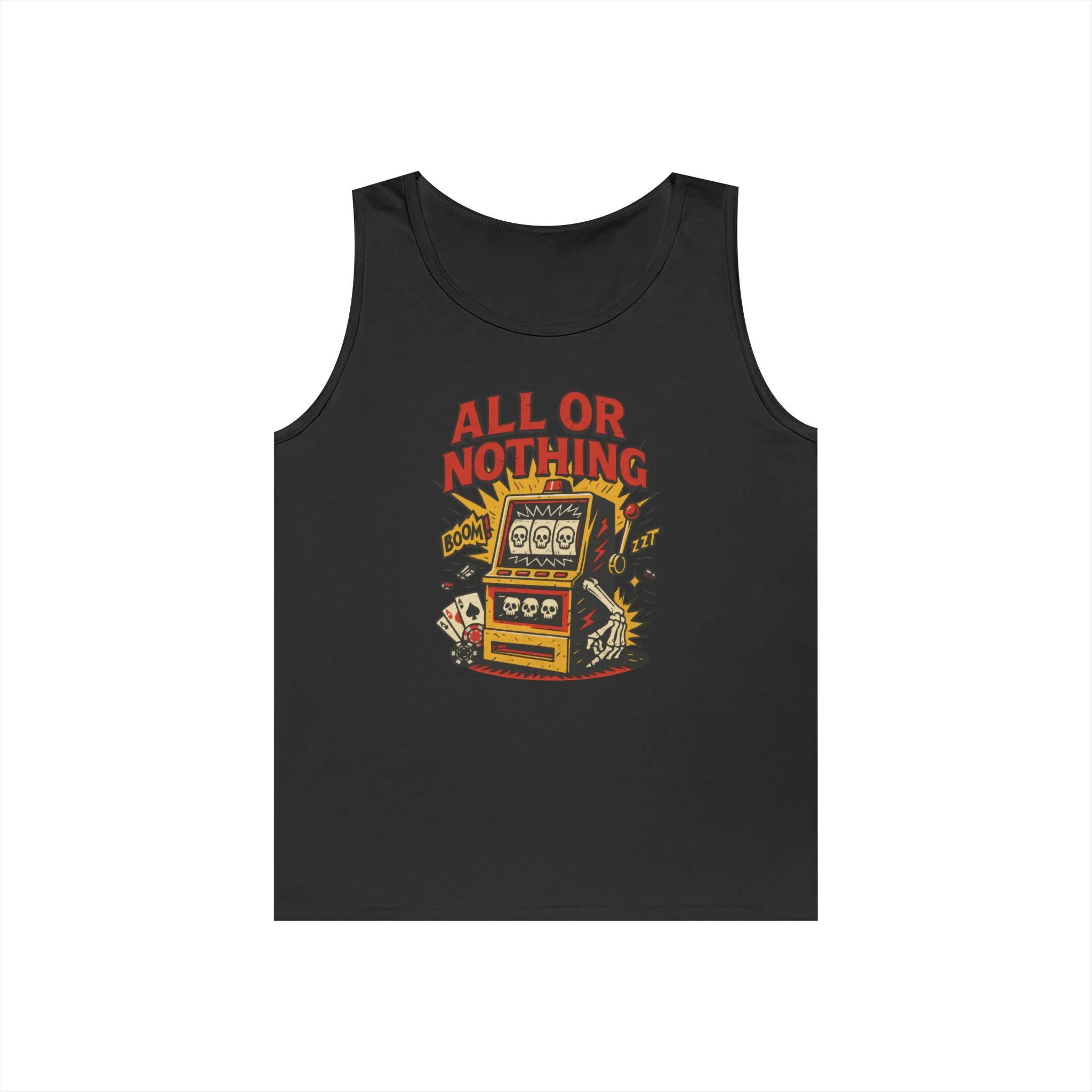 Retro Casino Vibes Tank Top, All or Nothing Design, Gift for Gamers, Poker Lover Gift, Gaming Apparel, Slot Machine Graphic - Image 2