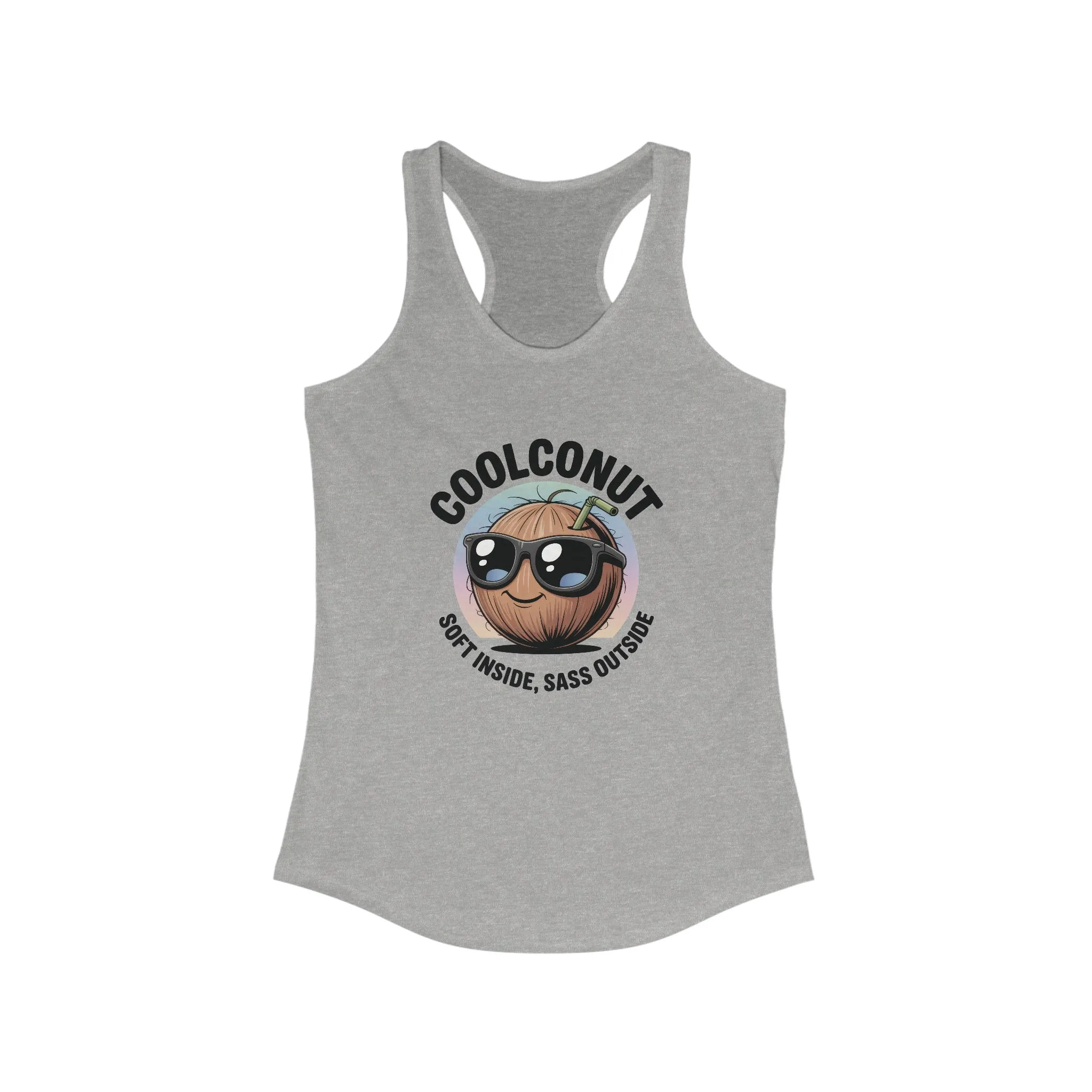 Coolconut Women's Racerback Tank - Soft Inside Sass Outside, Funny Summer Top, Beachwear, Casual Wear, Gift for Friends - Image 5
