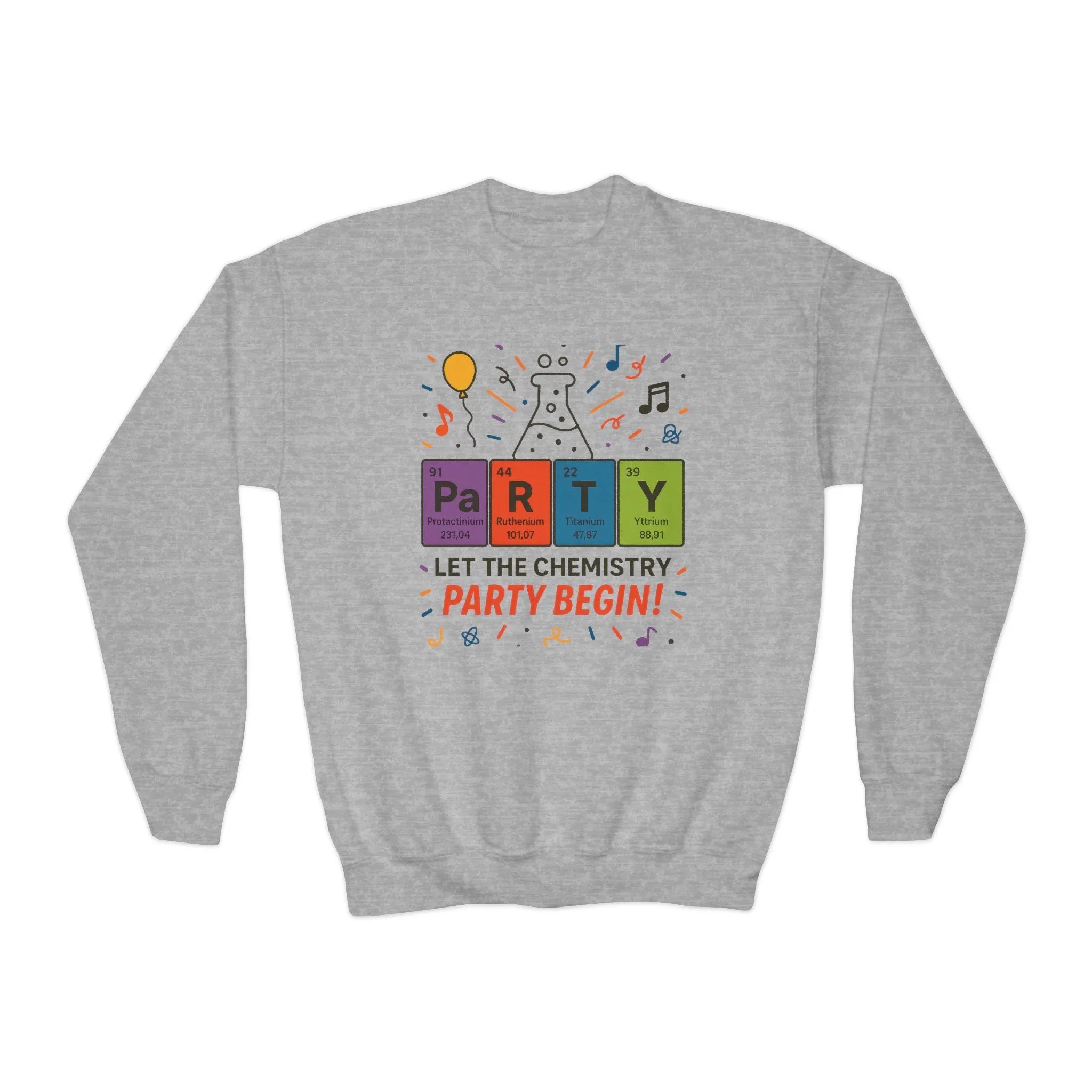 Fun Chemistry Party Youth Crewneck Sweatshirt, Gift for Science Lovers, Birthday Sweatshirt, Kids Party Apparel, Science-Themed Gift - Image 5