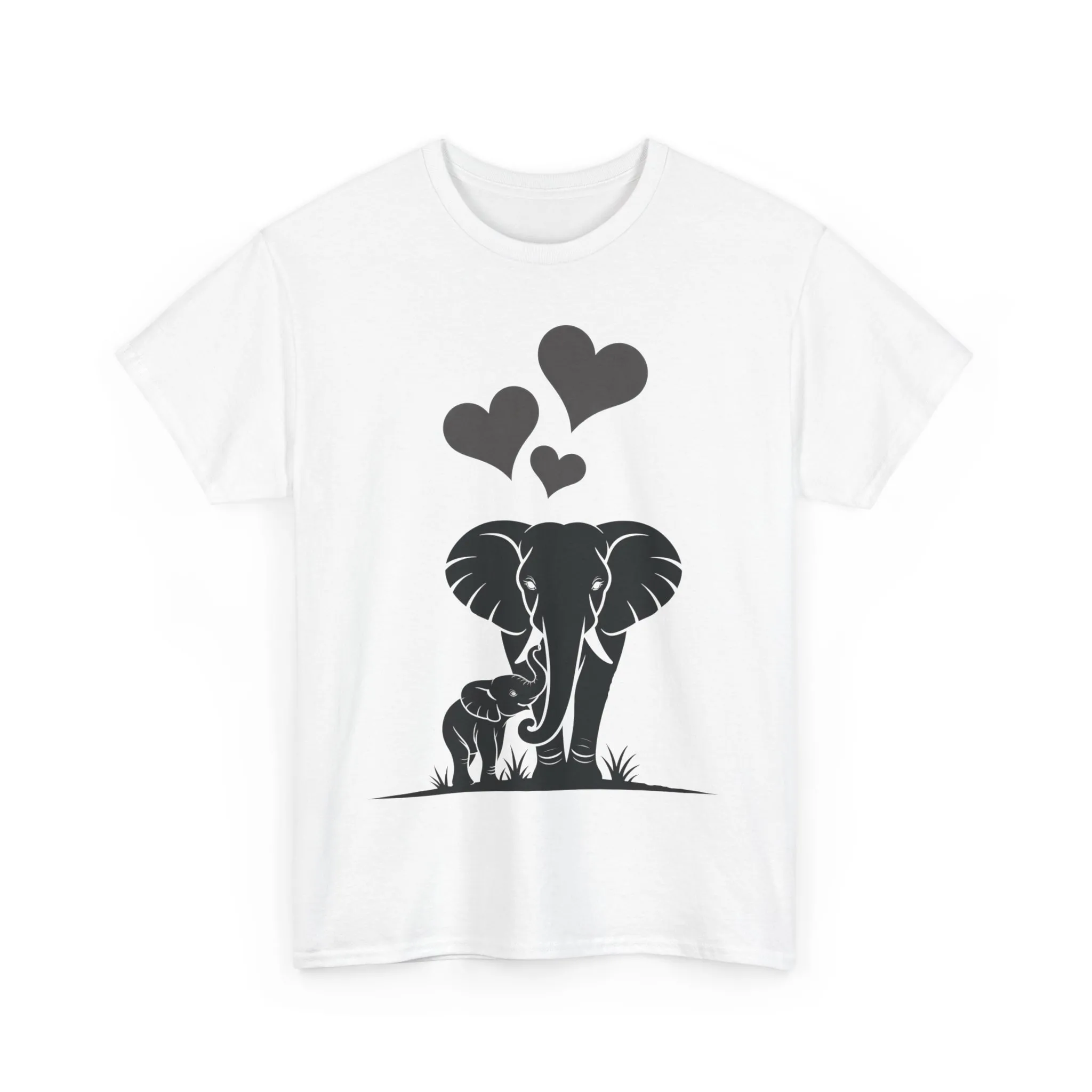 Elephant Mom and Baby T-Shirt, Elephant Love Cotton Tee, Cute Animal Shirt, Animal Lover Gift, Cute Minimalist Elephant Design - Image 28