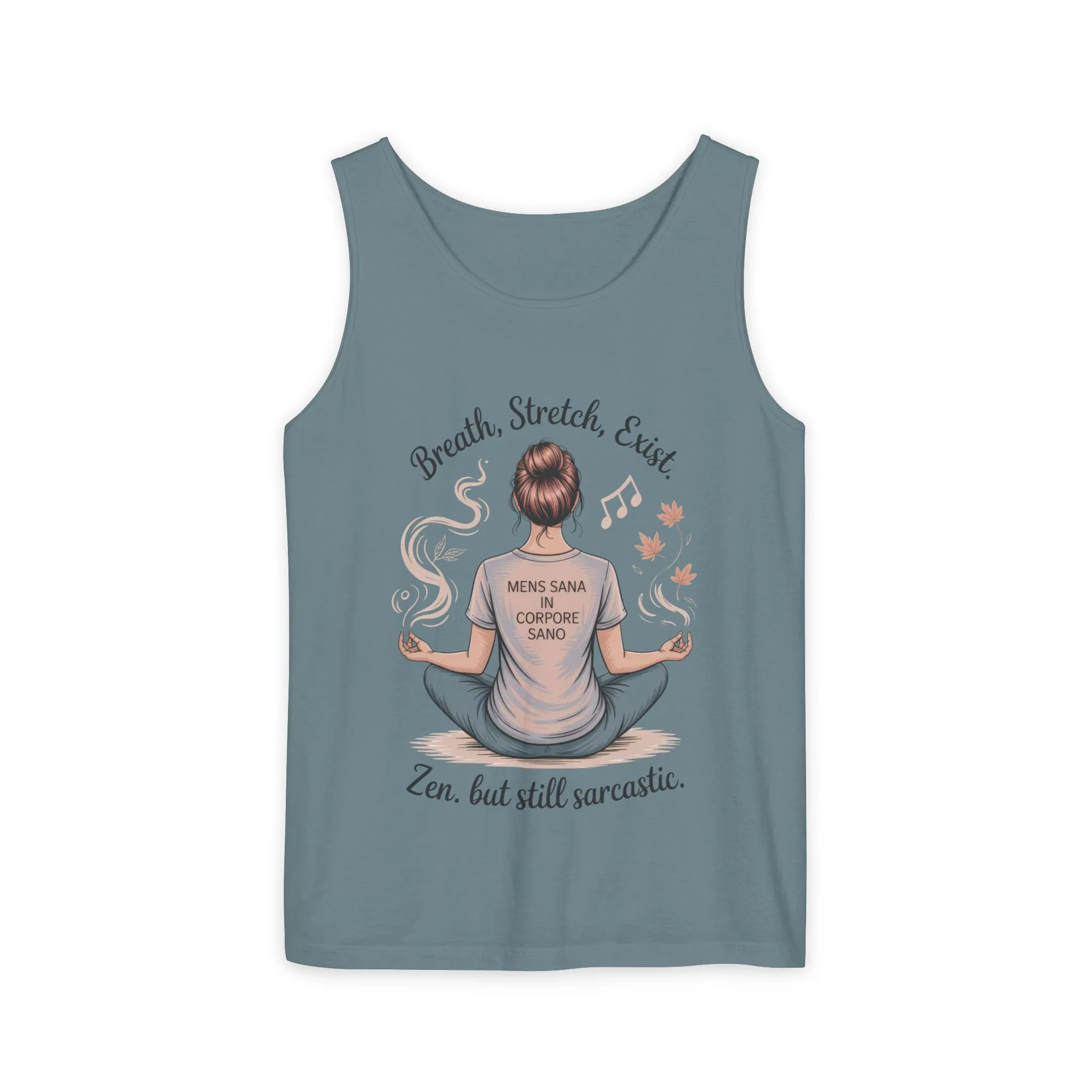 Zen Sarcastic Tank Top, Womens Meditation Shirt, Breath Stretch Exist Tee, Yoga Apparel, Gift for Mindfulness Lovers - Image 13