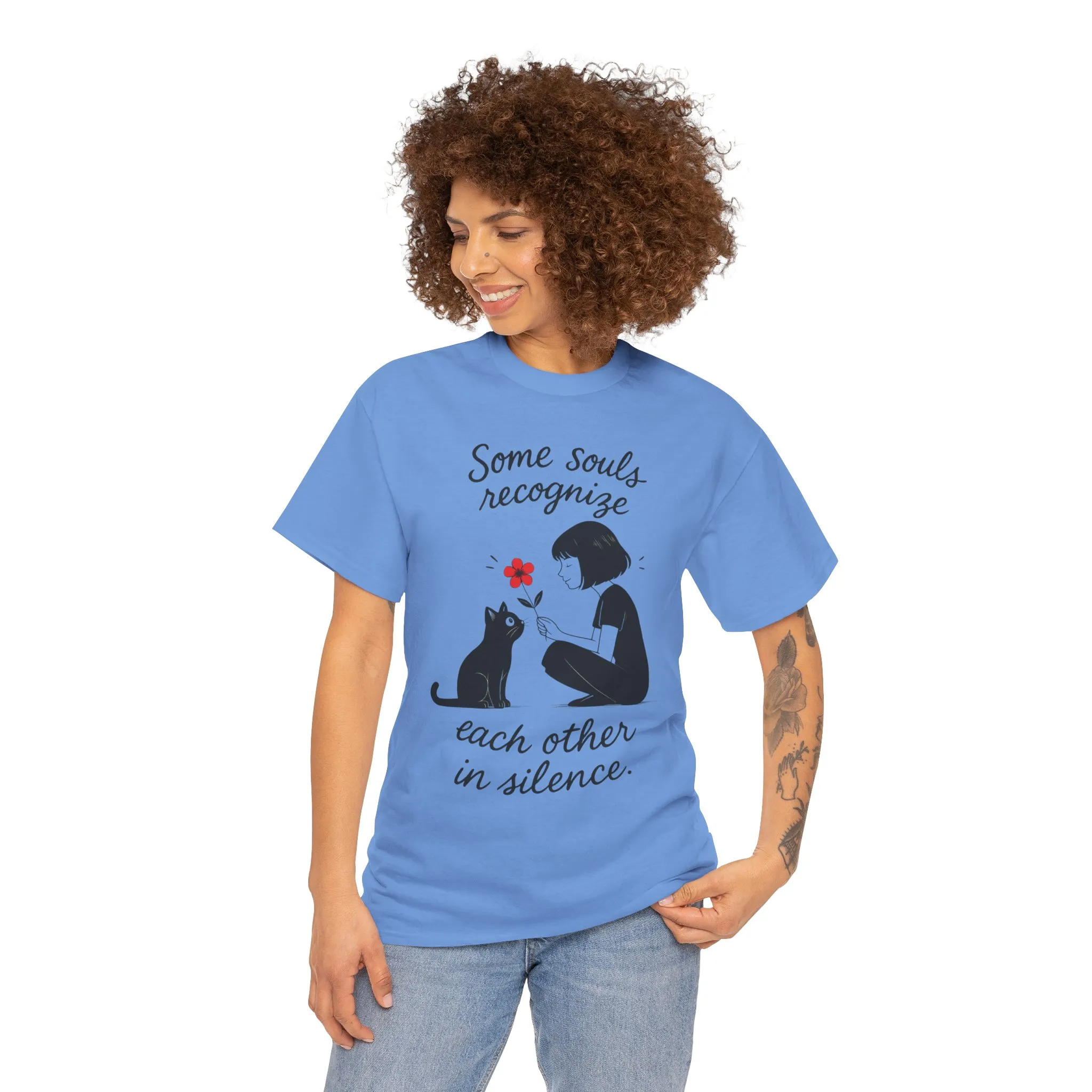 Cat Lover's Heavy Cotton Tee, Cute Cat Shirt, Pet Owner Gift, Animal Lover Apparel, Birthday Gift for Her, Women's Cotton T-Shirt, Cat Lover - Image 26