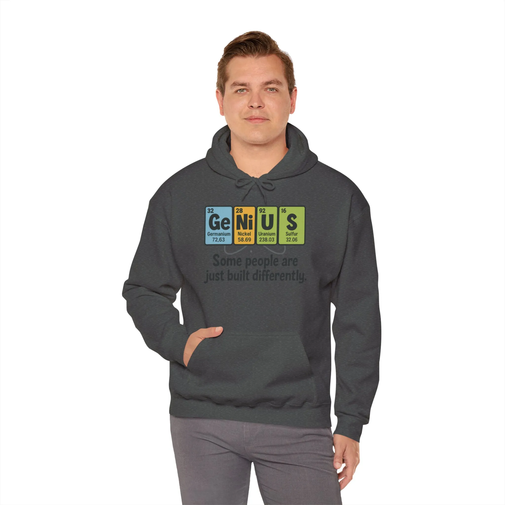 Funny Mens Genius Hoodie, Periodic Table Nerd Sweatshirt, Smart Science Pullover Gift for Him, Science Lover Apparel, Funny Hoodie - Image 12