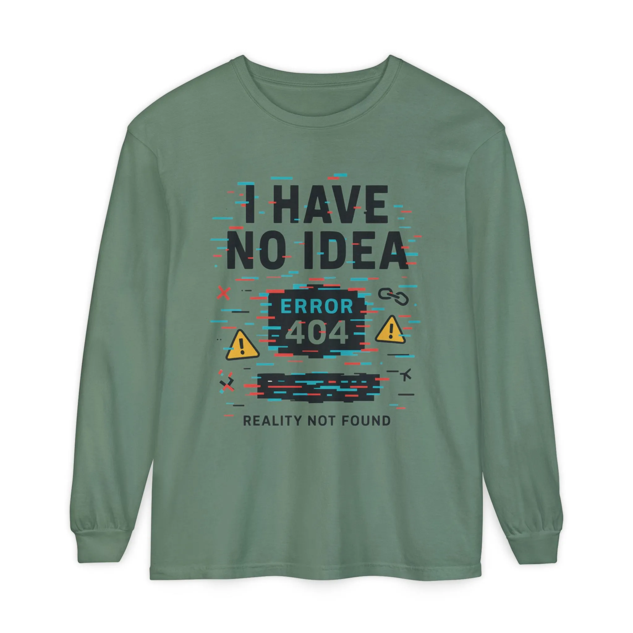 Unisex Long Sleeve T-Shirt, Funny Error 404 Graphic Tee, Internet Humor, Geeky Apparel, Quirky Humor Shirt, Gift for Tech Lovers - Image 29