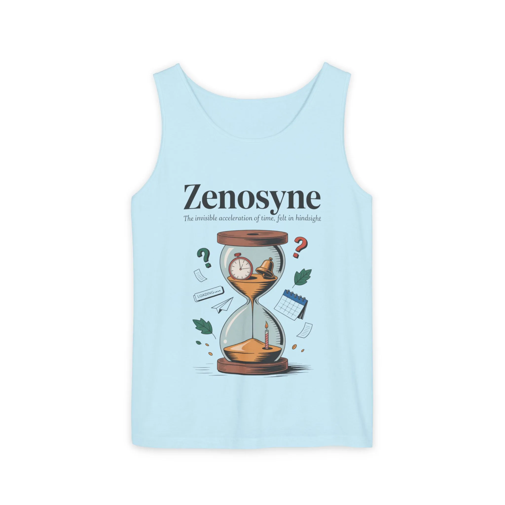 Zenosyne Tank Top, Unisex Garment-Dyed Tee, Time Awareness Gift, Casual Summer Wear, Philosophy Shirt, Unique Everyday Apparel - Image 27