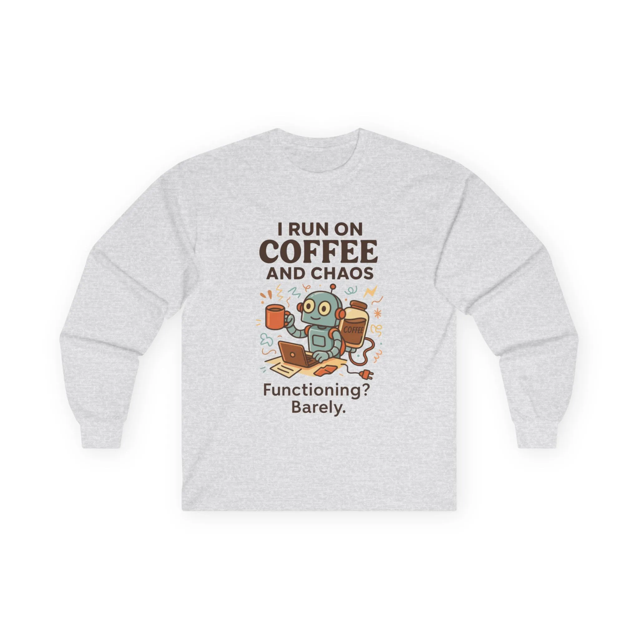 Coffee Lover Long Sleeve Tee, Tee for Coffee Enthusiasts, Funny Gift for Coffee Lovers, Unisex Long Sleeve Shirt, Work from Home Humor Tee - Image 7