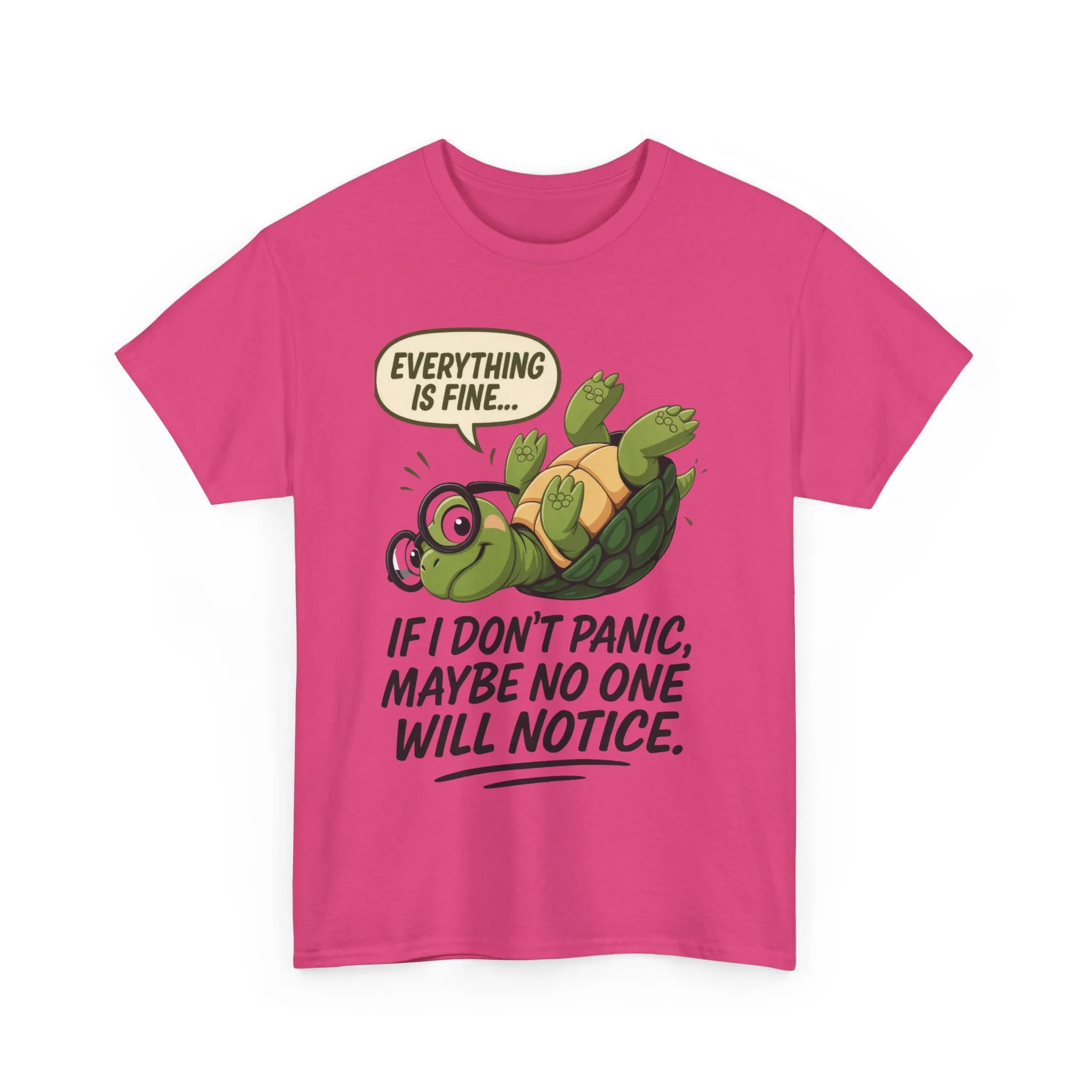 Everything is Fine Turtle Tee, Funny Unisex Cotton Tee, Cute Animal Shirt, Social Anxiety Joke, Great for Humor, Positive message t-shirt - Image 40