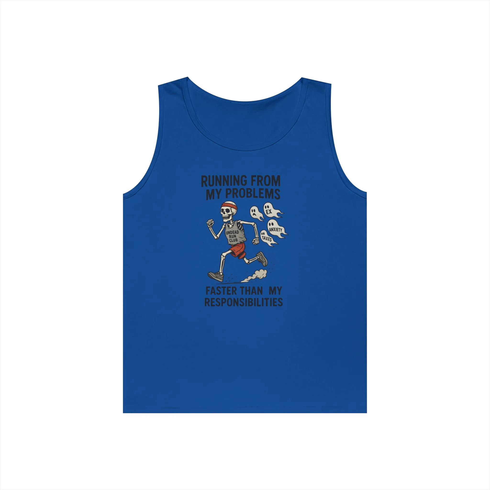 Skeleton Runner Tank for Men, Undead Jogging Club Tee, Halloween T-Shirt, Gift for Runners, Anxiety Humor Gift, Funny Graphic Tank Top - Image 8