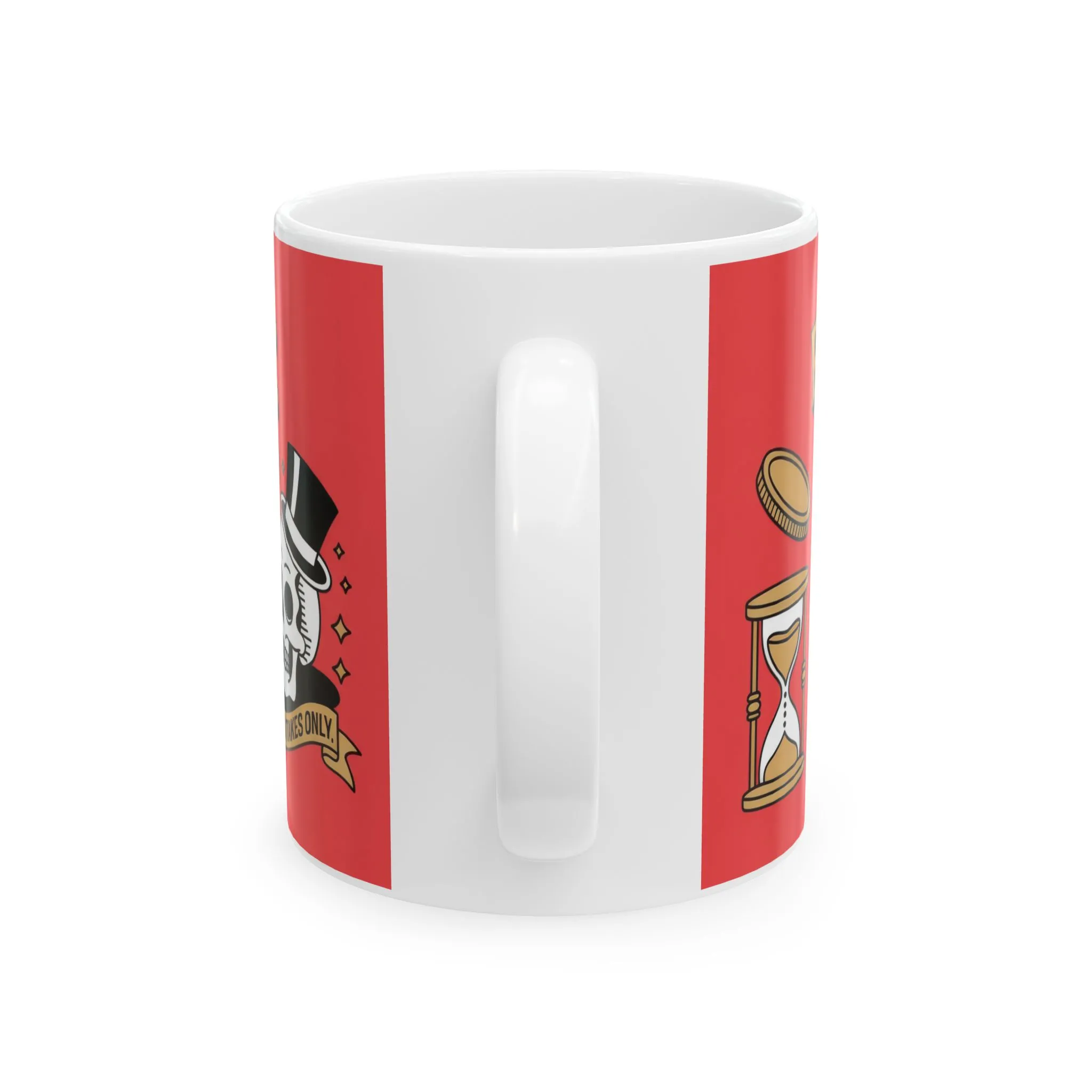 Roll Risk Repeat Poker Mug, Bold Tattoo Style Coffee Cup with Joker Card, Gambling Gift, Gothic Drinkware, Poker Lovers Mug - Image 2
