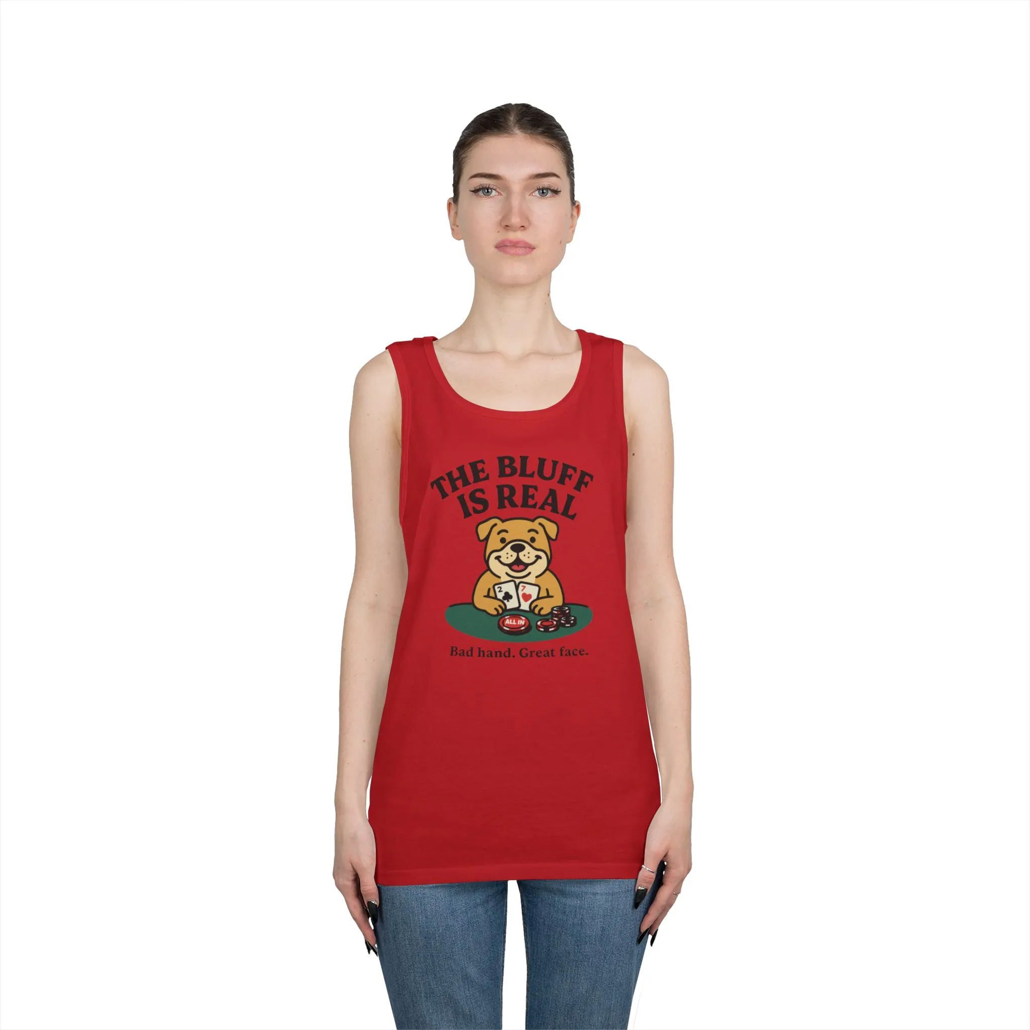Funny Dog Poker Tank Top, The Bluff is Real Tee, Animal Lover Gift, Unisex Casino Humor Gift, Poker Night Apparel, Cute Pet Humor T-Shirt - Image 17