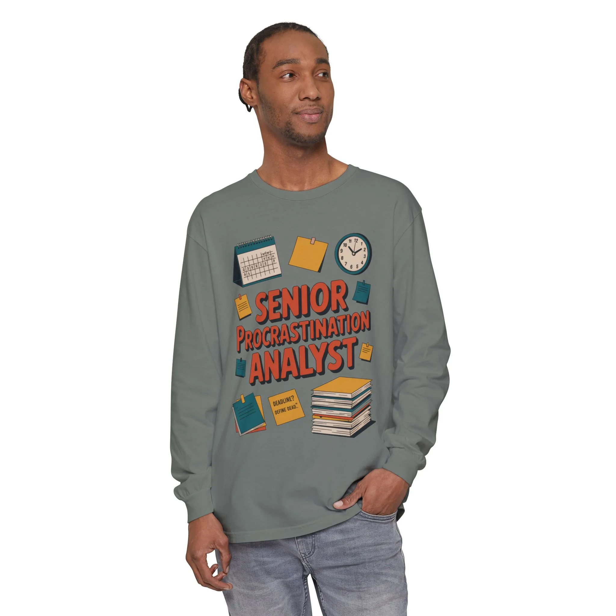 Senior Procrastination Analyst Long Sleeve Tee, Funny Work Shirt,Gift for Analysts, Office Humor, Meme Long Sleeve, Motivation Humor Apparel - Image 38