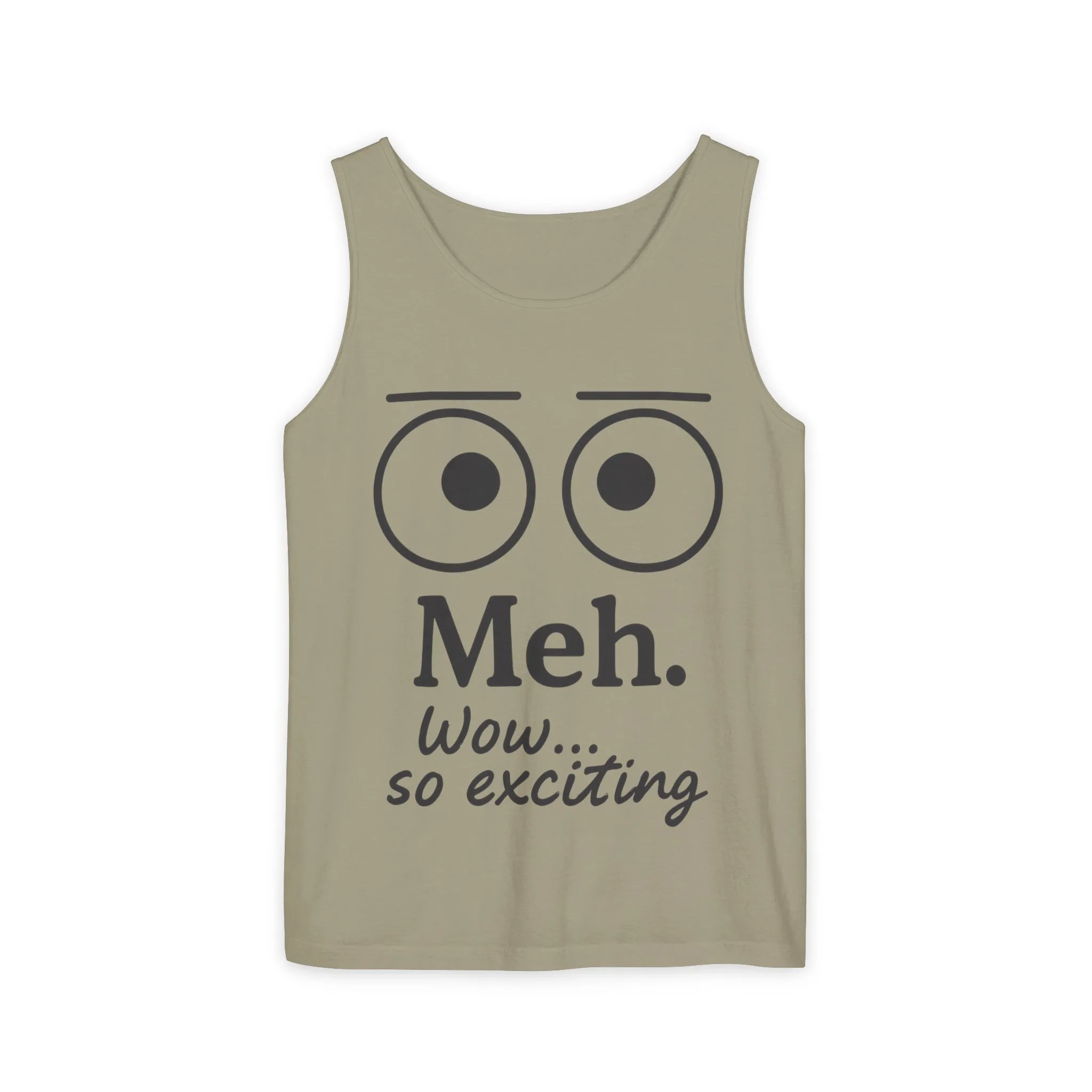 Mens Funny Graphic Tank Top, 'Meh. Wow... so exciting.' Casual Wear, Gifts for Him/Her, Summer Outfits, Party Wear - Image 2