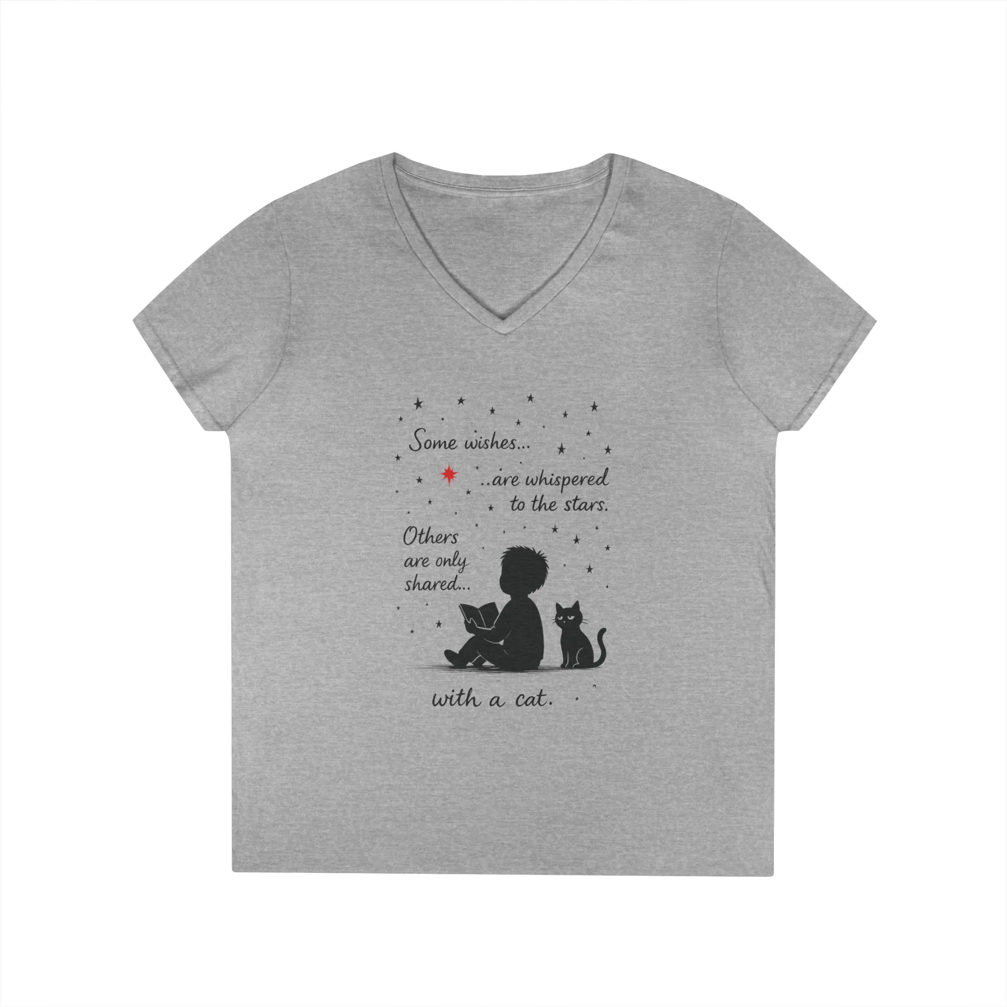 Whimsical Cat Lovers' V-Neck T-Shirt - Perfect Gift for Cat Enthusiasts, Animal Lovers, Birthday, and Pet Owners - Image 7