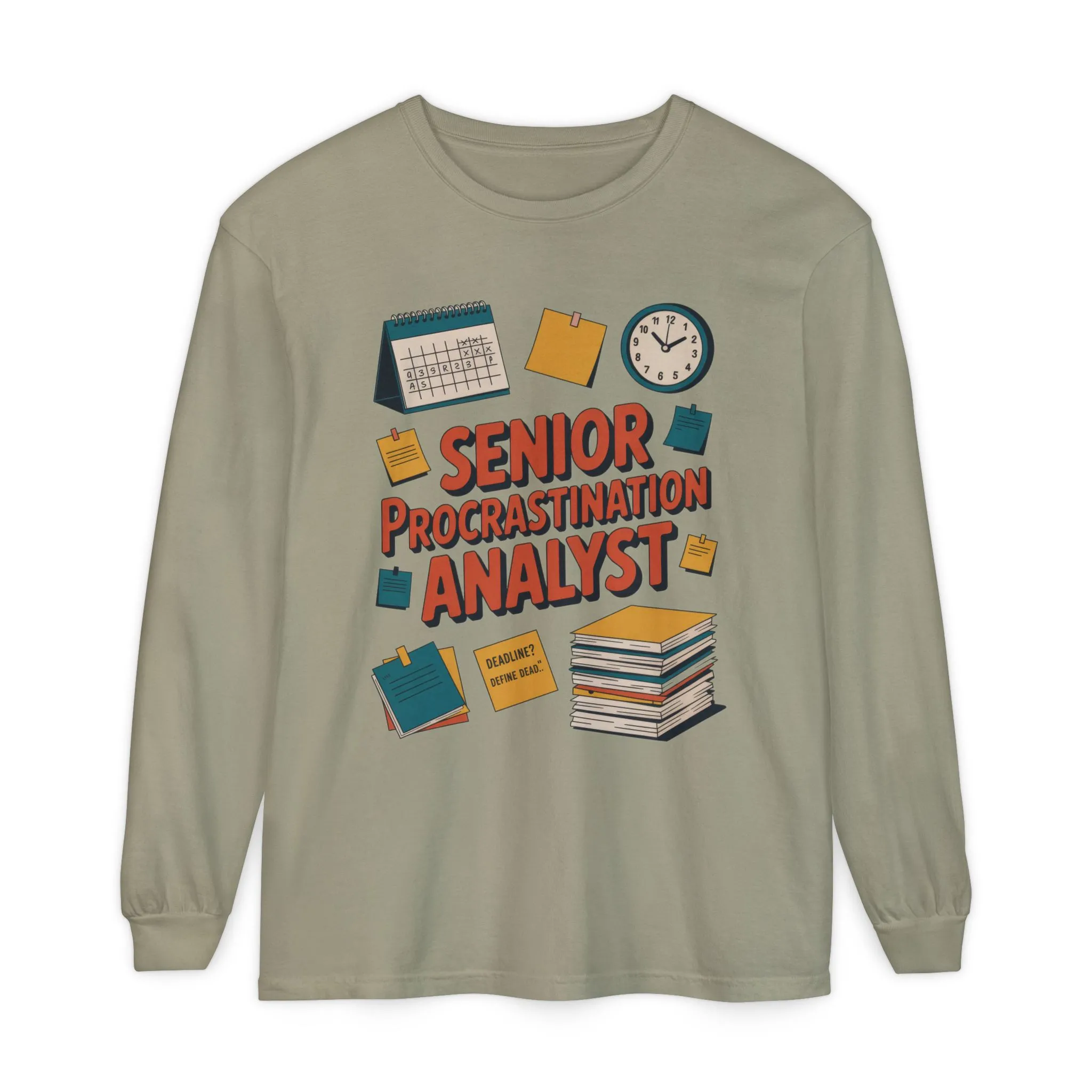 Senior Procrastination Analyst Long Sleeve Tee, Funny Work Shirt,Gift for Analysts, Office Humor, Meme Long Sleeve, Motivation Humor Apparel - Image 7
