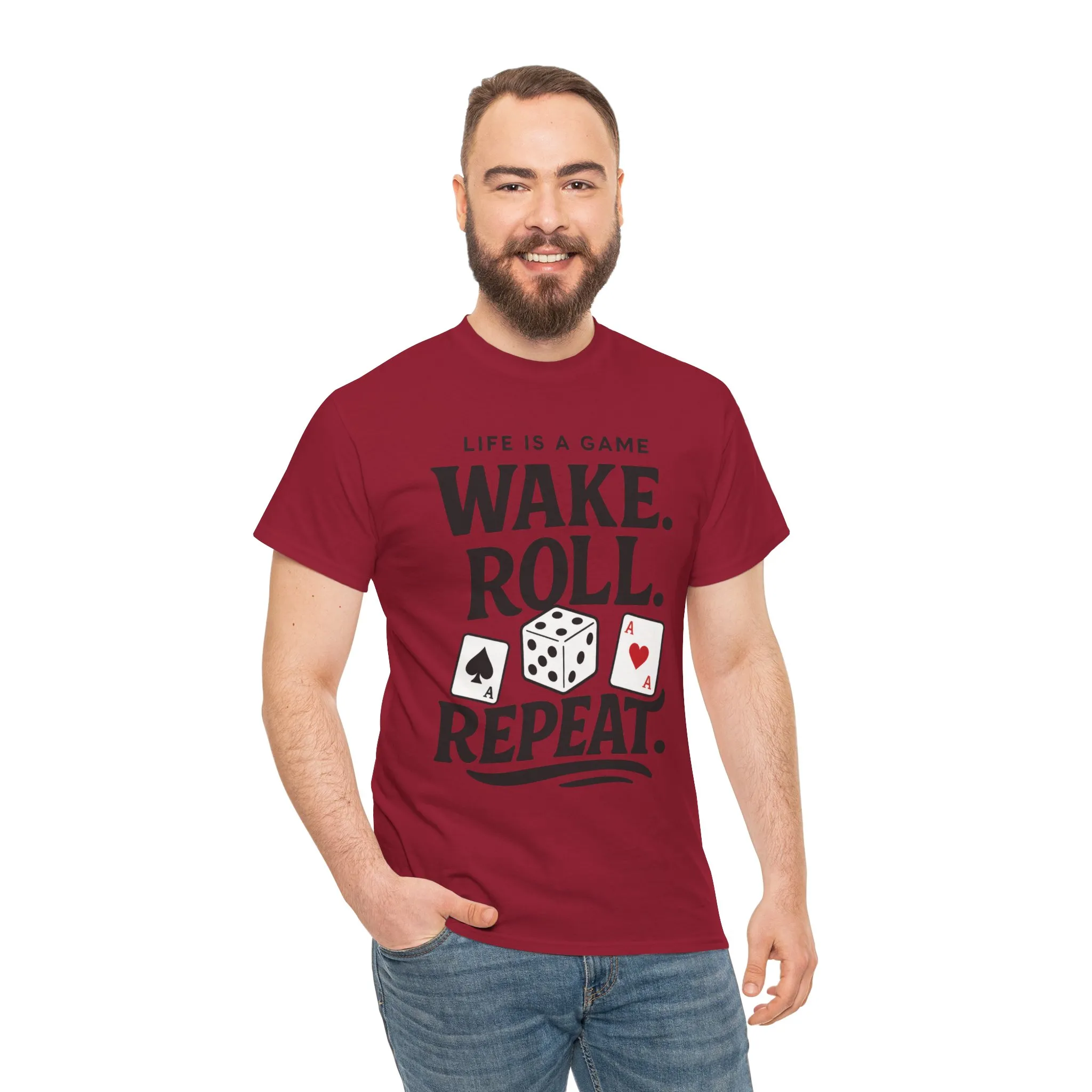 Game On Unisex Heavy Cotton Tee, Perfect for Gamers, Funny Dice & Cards Shirt, Unisex Gambling Gift, Birthday Celebrations - Image 34