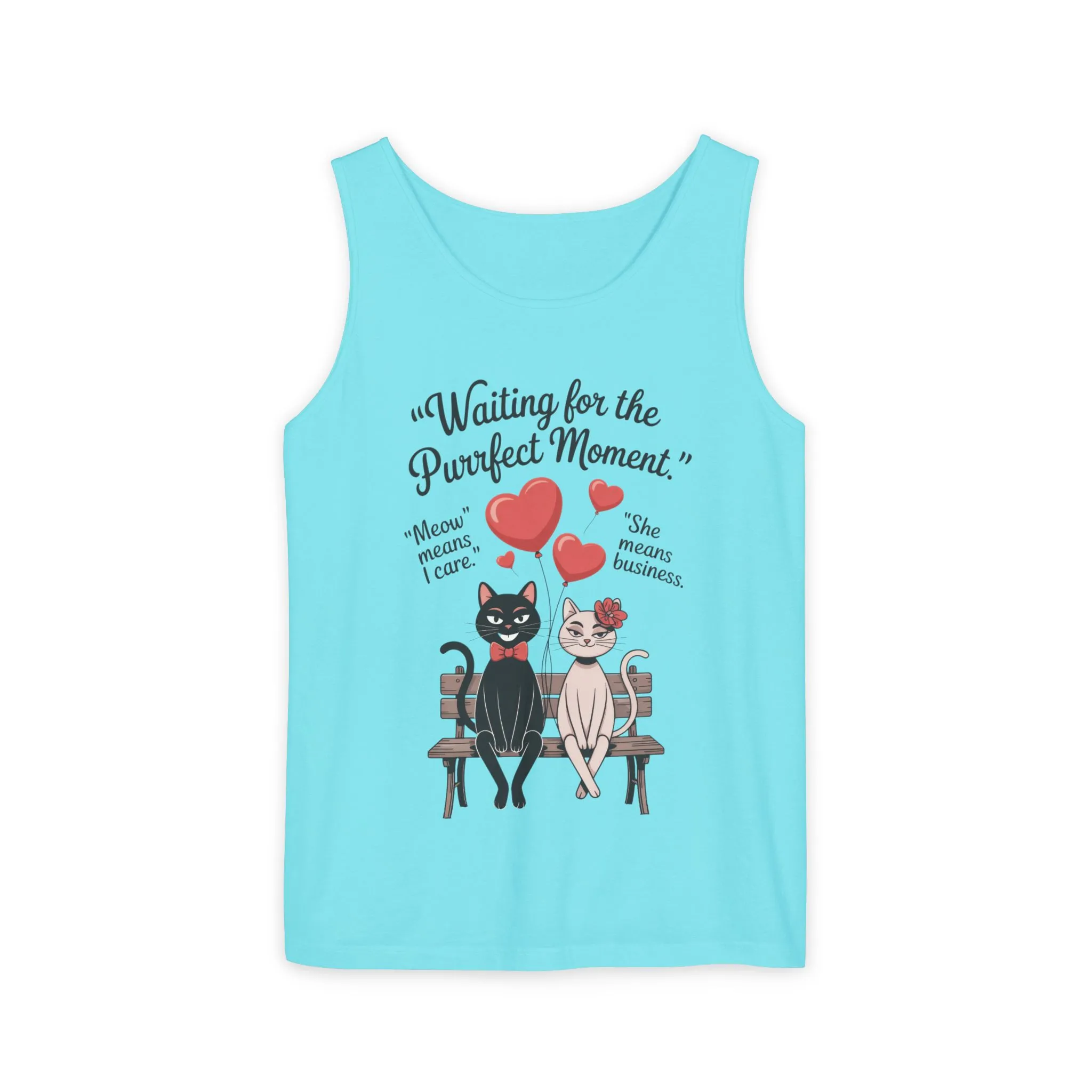 Cute Cat Lovers Tank, Womens Heavy Cotton Tank Top for Pet Owners, Funny Cat Tee, Gift for Cat Lovers, Casual T-Shirt, Animal Art Tee - Image 37