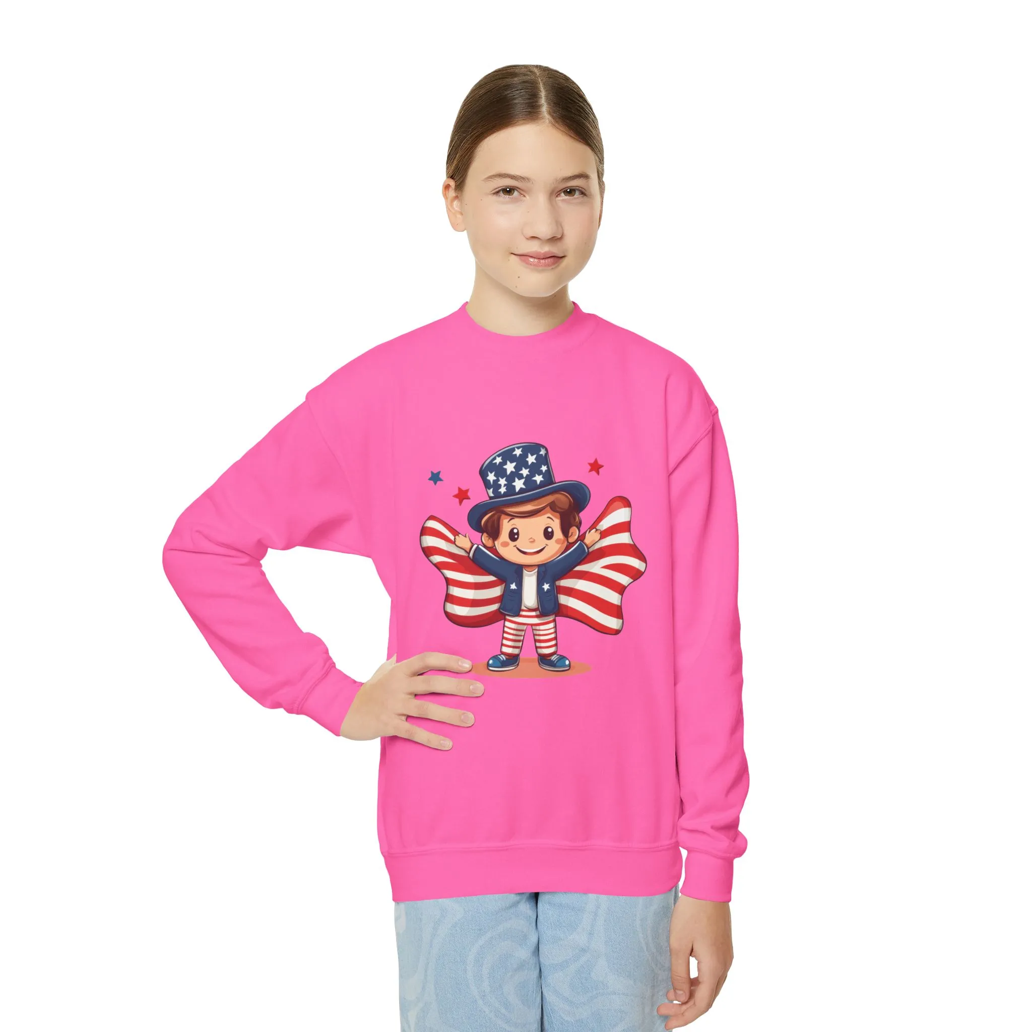 Patriotic Youth Crewneck Sweatshirt, Kids Flag Sweatshirt, July 4th Outfit, Independence Day Gear, Americana Sweatshirt, Holiday Clothing - Image 18