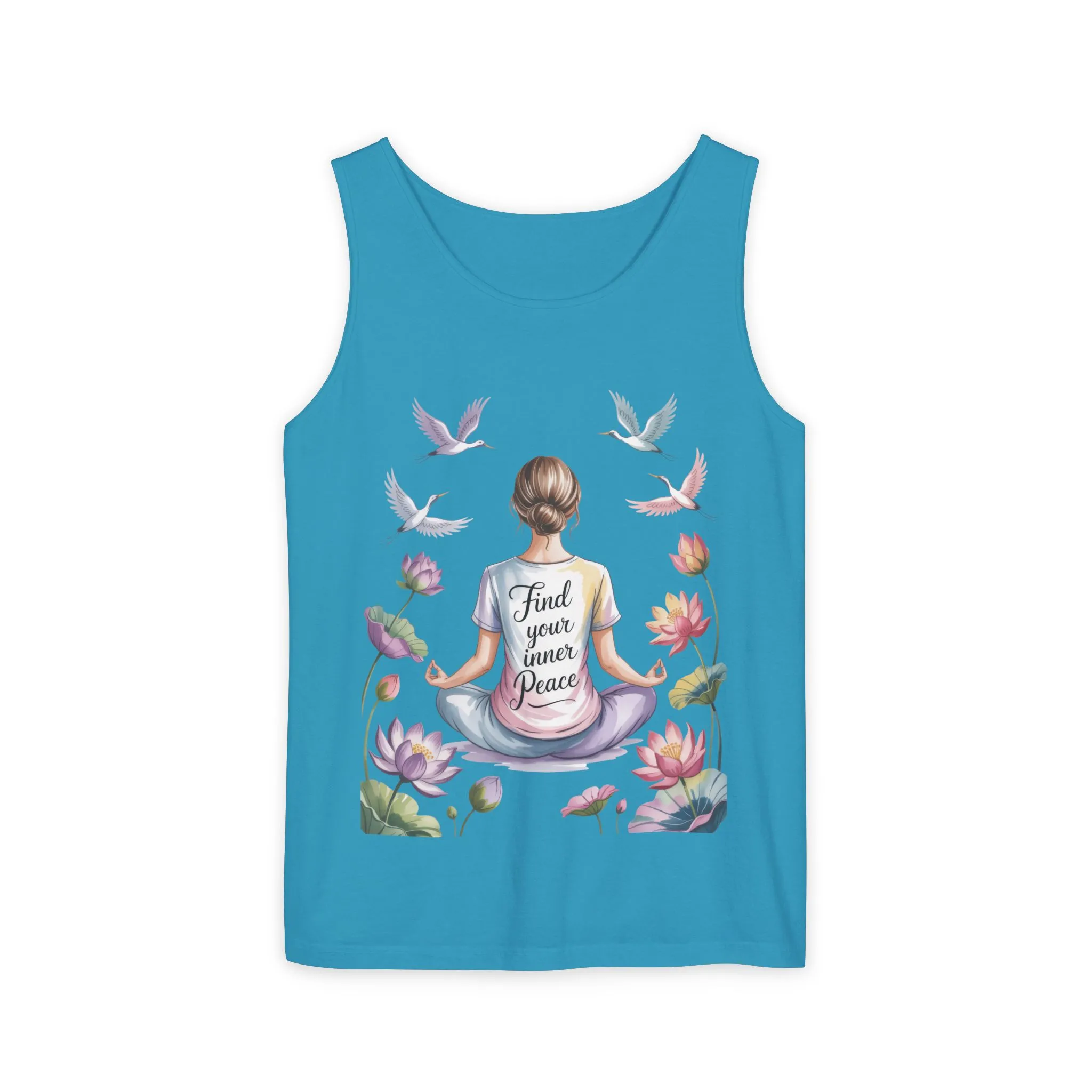 Meditation Floral Womens Tank Top, Find Your Inner Peace, Yoga Apparel, Gift for Mindfulness, Summer Relaxed Wear - Image 37