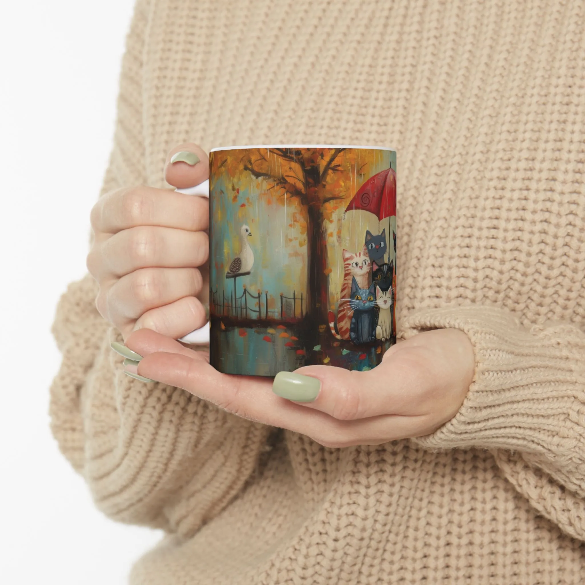 Charming Cat Mug - Cute Cat Art, Unique Coffee Cup, Cat Lover Gift, Cozy Home Decor, Perfect for Birthdays & Holidays - Image 6