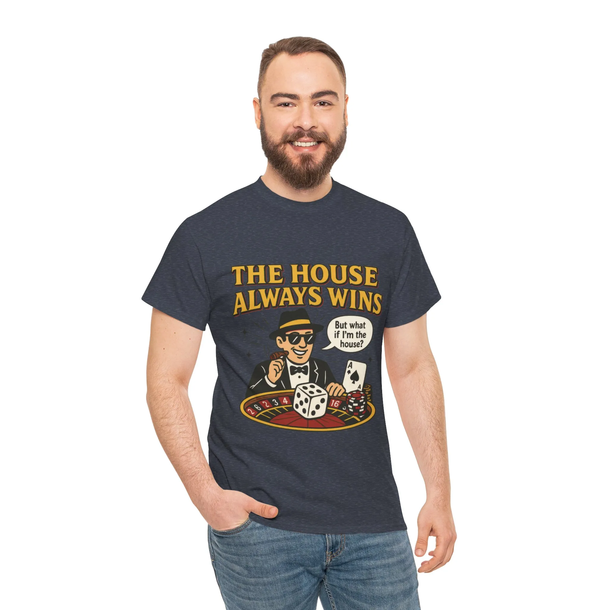 Vintage Casino Humor Unisex Tee, Funny Gambling Shirt, Gift for Gamblers, House Always Wins T-Shirt, Vegas Style Gift, Casino Quote Tee - Image 23