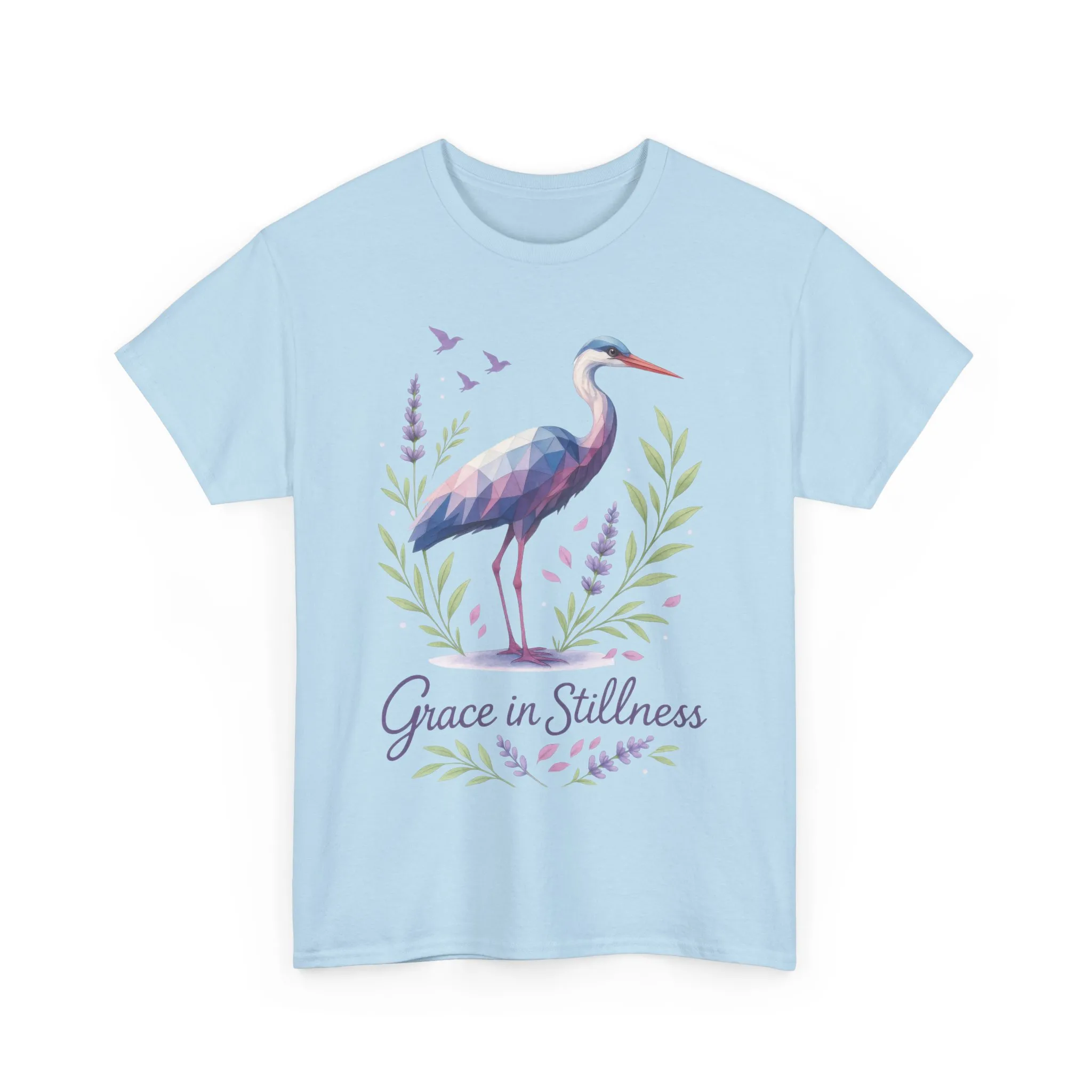 Polygonal Heron Graphic Shirt, Womens Artistic Bird Tee, Nature-Inspired Minimalist Design, Geometric Crane Tee, Bird Lovers Gift - Image 16