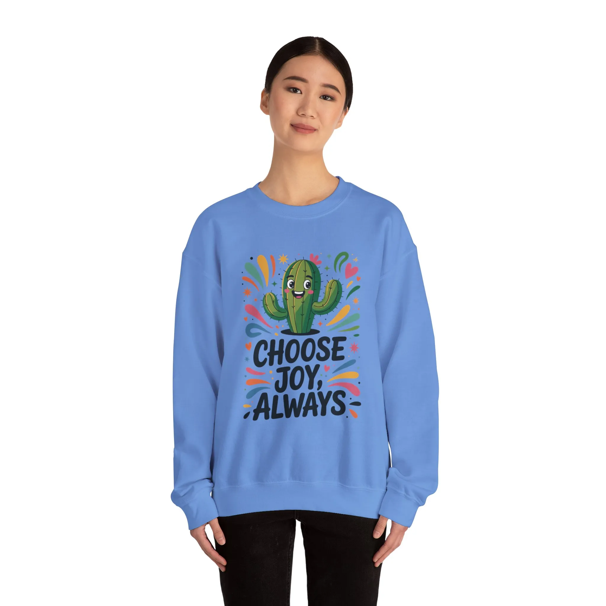 Joyful Cactus Sweatshirt: Choose Joy Always, Cozy Gift for Friends, Womens Casual Wear, Perfect for Celebrations and Everyday Comfort - Image 14