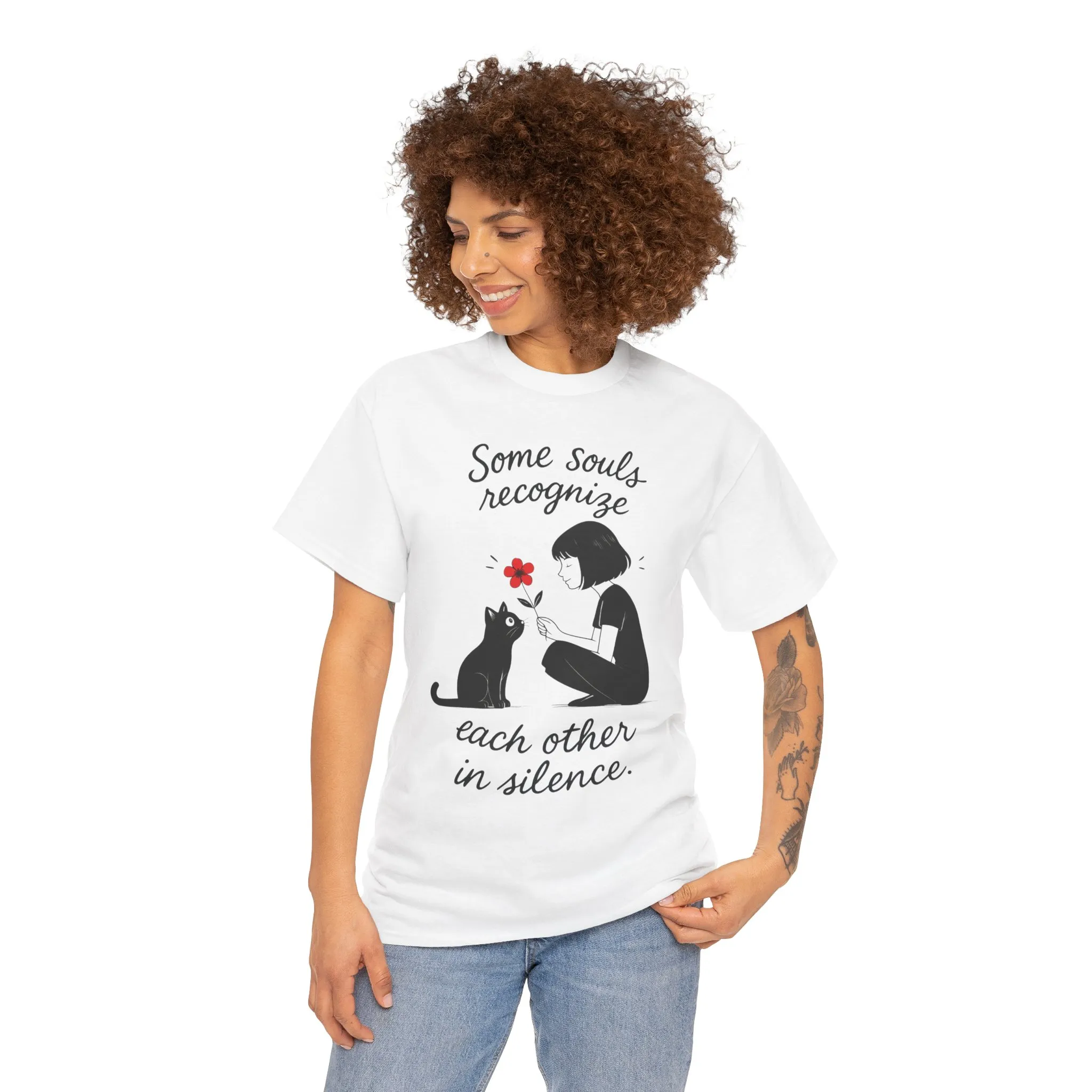 Cat Lover's Heavy Cotton Tee, Cute Cat Shirt, Pet Owner Gift, Animal Lover Apparel, Birthday Gift for Her, Women's Cotton T-Shirt, Cat Lover - Image 5