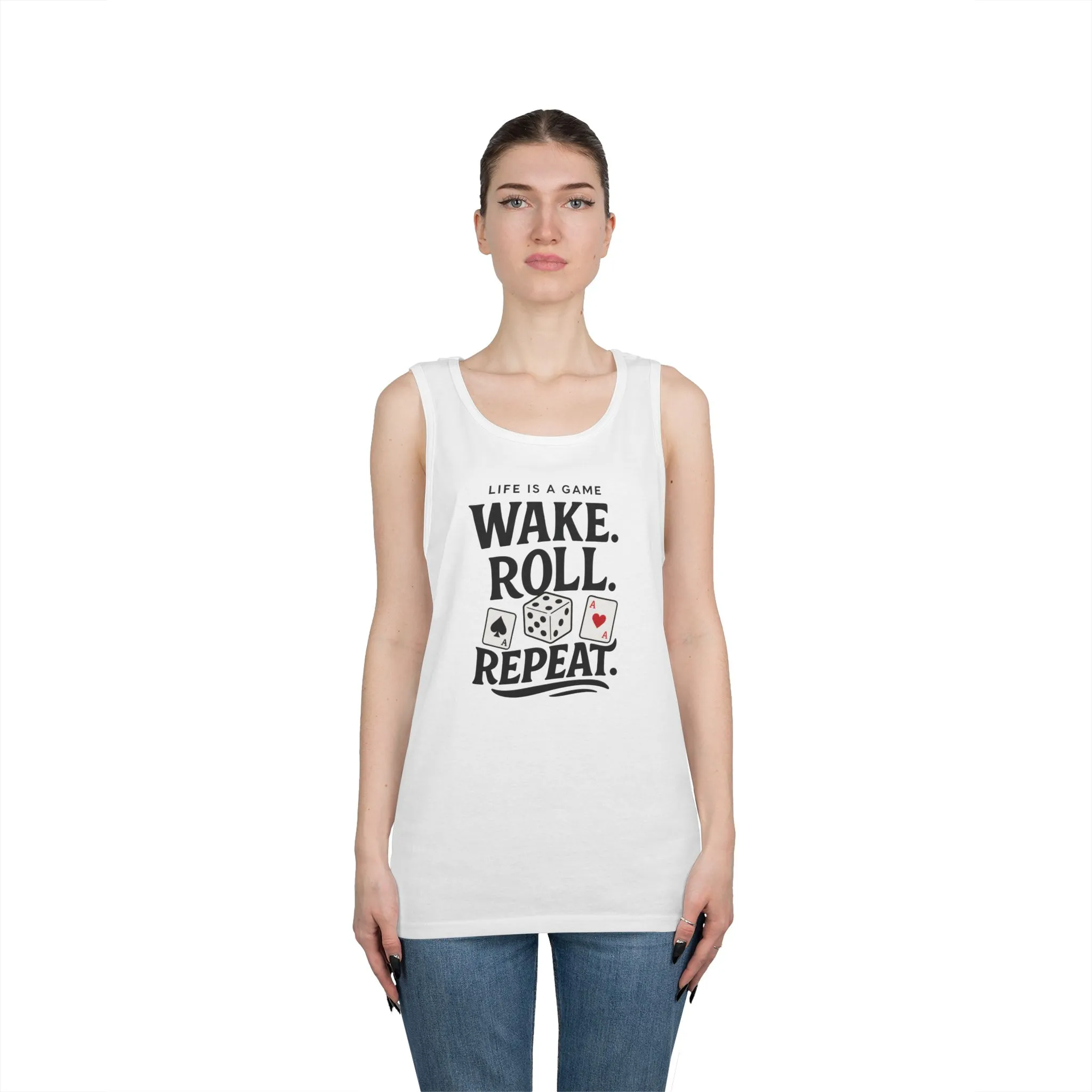 Game Themed Tank Top, Casual Tee, Gift for Gamers, Fun Workout Top, Funny Dice & Cards Shirt, Unisex Gambling Gift - Image 5