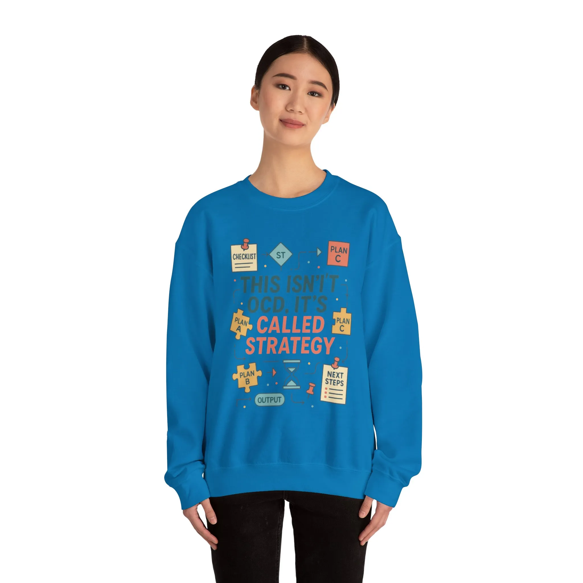 Funny Womens Planning Sweatshirt, This Isnt OCD Its Called Strategy, Sarcastic Organizer Pullover for Her, Strategy Sweatshirt - Image 14