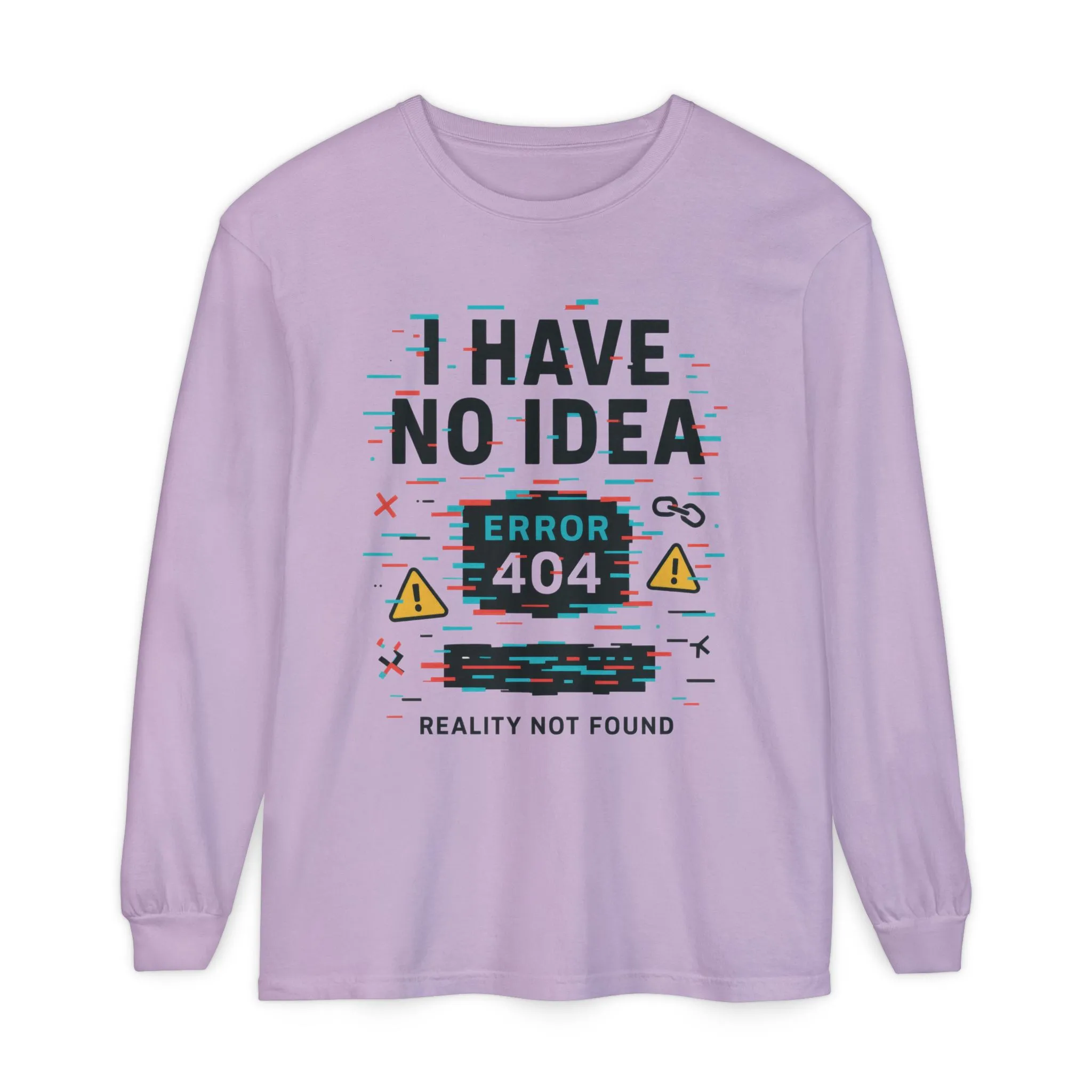 Unisex Long Sleeve T-Shirt, Funny Error 404 Graphic Tee, Internet Humor, Geeky Apparel, Quirky Humor Shirt, Gift for Tech Lovers - Image 19