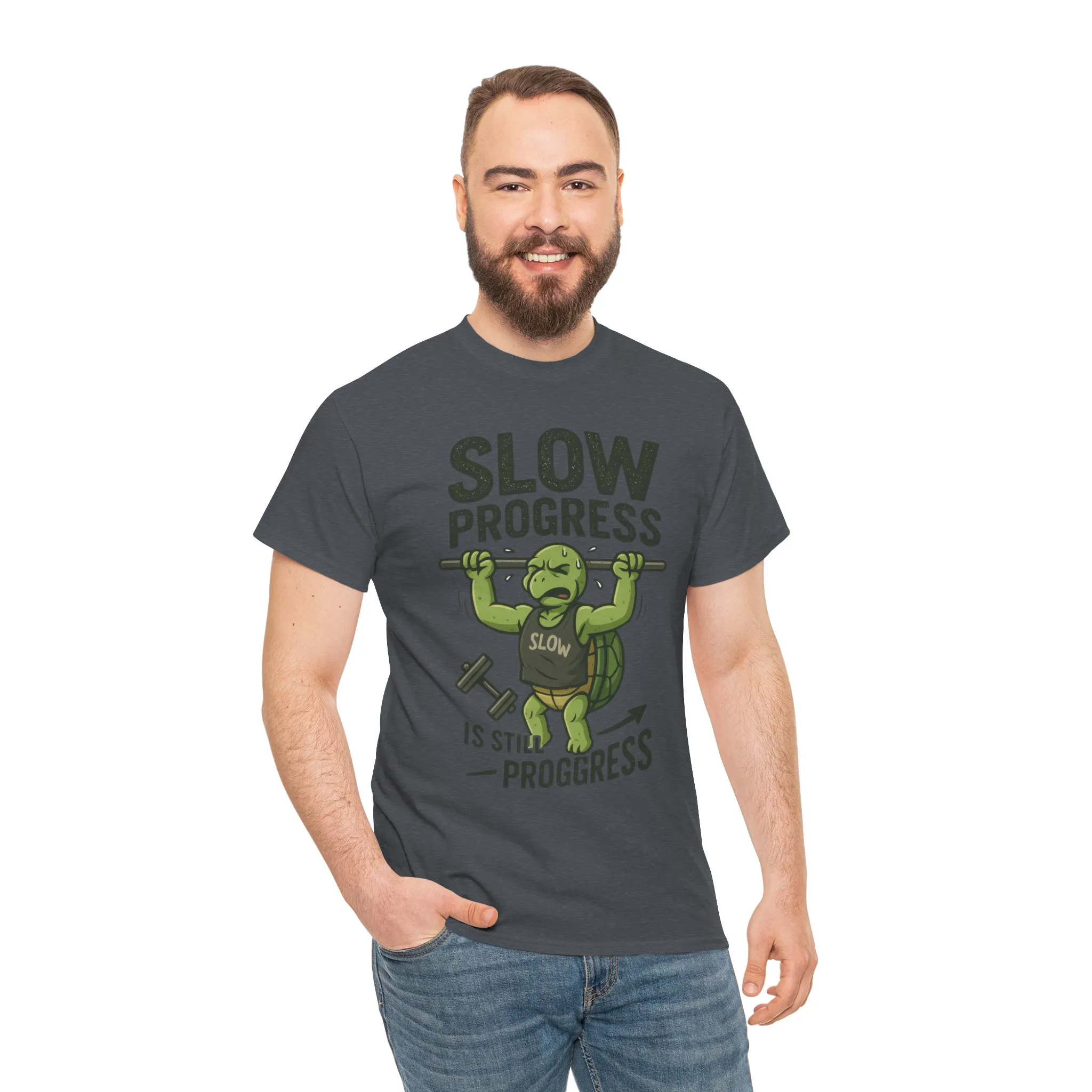 Slow Progress Gym Shirt, Funny Turtle Workout Tee for Men, Motivational Fitness Gift, Humor T-Shirt, Unisex Activewear, Workout Gift - Image 23