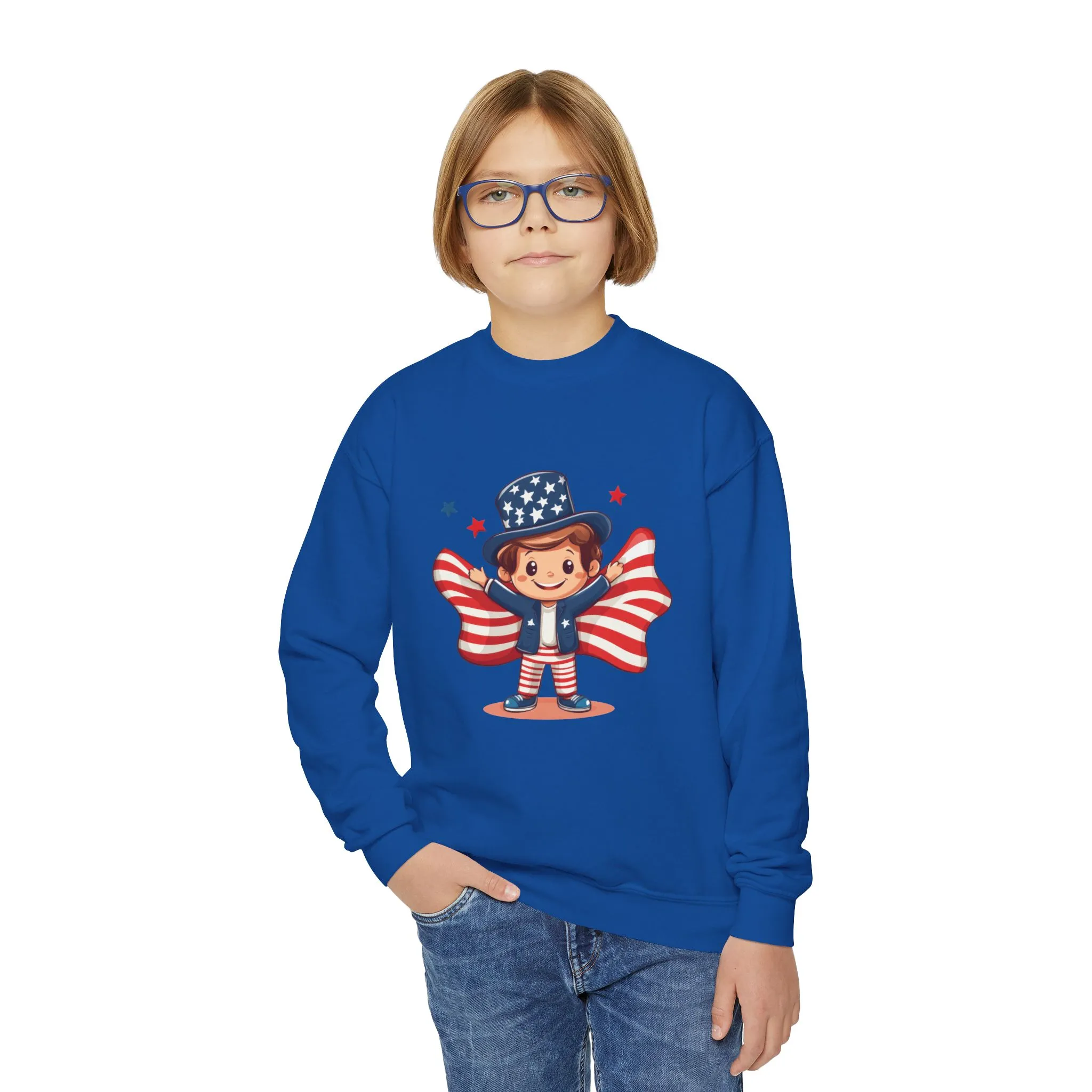 Patriotic Youth Crewneck Sweatshirt, Kids Flag Sweatshirt, July 4th Outfit, Independence Day Gear, Americana Sweatshirt, Holiday Clothing - Image 14