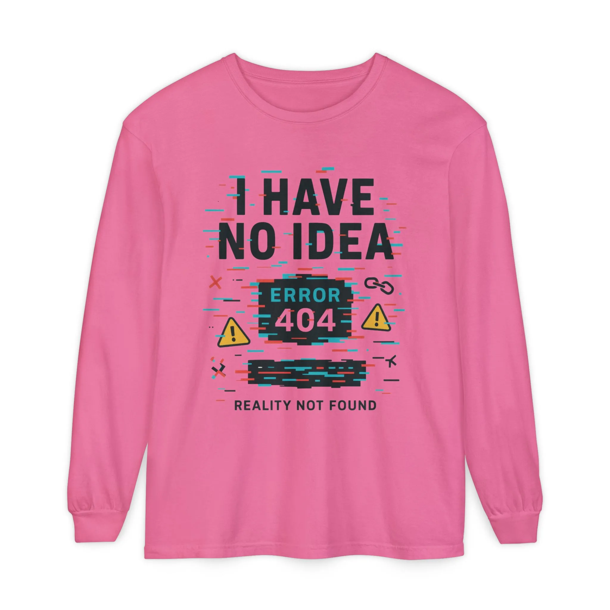 Unisex Long Sleeve T-Shirt, Funny Error 404 Graphic Tee, Internet Humor, Geeky Apparel, Quirky Humor Shirt, Gift for Tech Lovers - Image 21