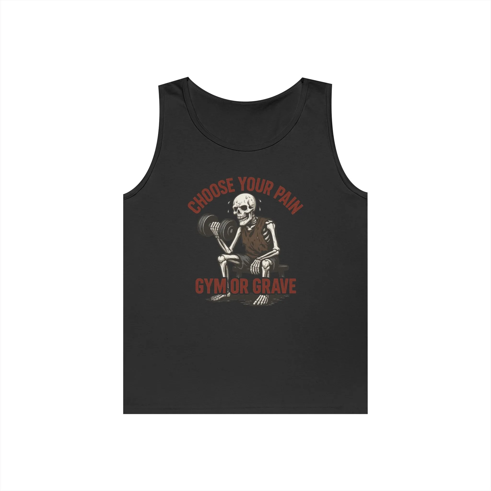 Choose Your Pain Gym Tank Top, Funny Skeleton Workout Tee, Dark Gym Humor Gift, Halloween Gym Shirt, Motivational Tees, Dark Fitness Humor - Image 7