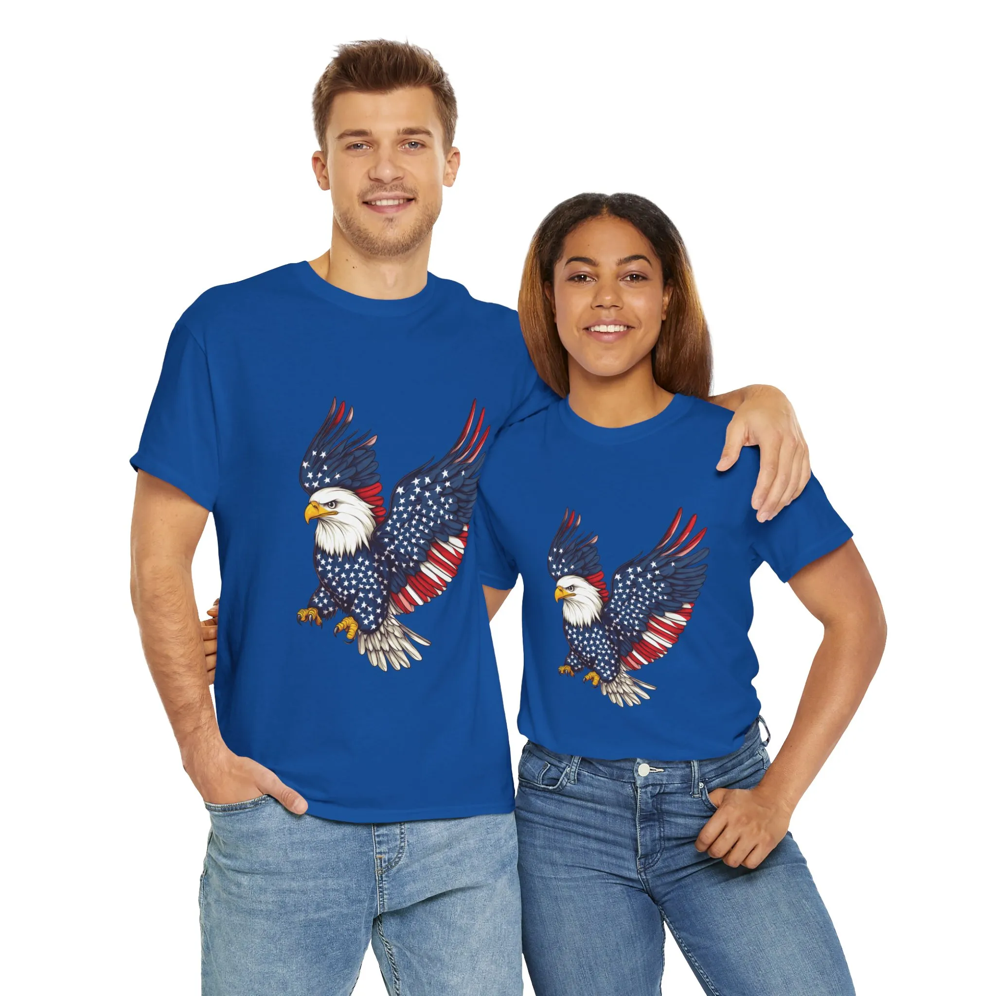 Patriotic Eagle Tee, Unisex Heavy Cotton T-Shirt for Independence Day, Memorial Day, Veterans Day, Gift for Nature Lovers, Casual Wear - Image 24