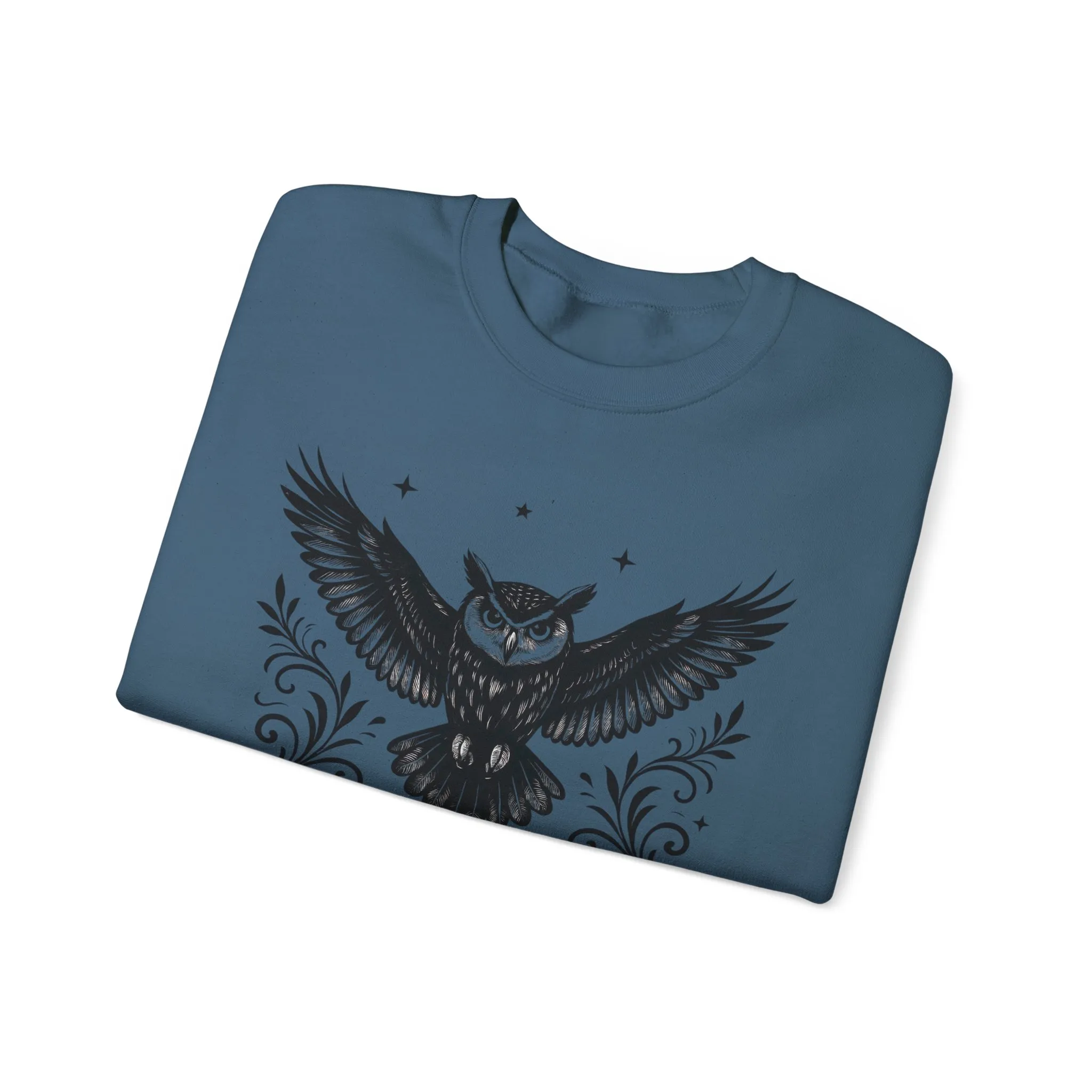 Eyes of the Night Owl Sweatshirt, Mens Dark Gothic Sweatshirt, Mysterious Owl Graphic Pullover, Forest Bird of Night Design, Halloween Gift - Image 26