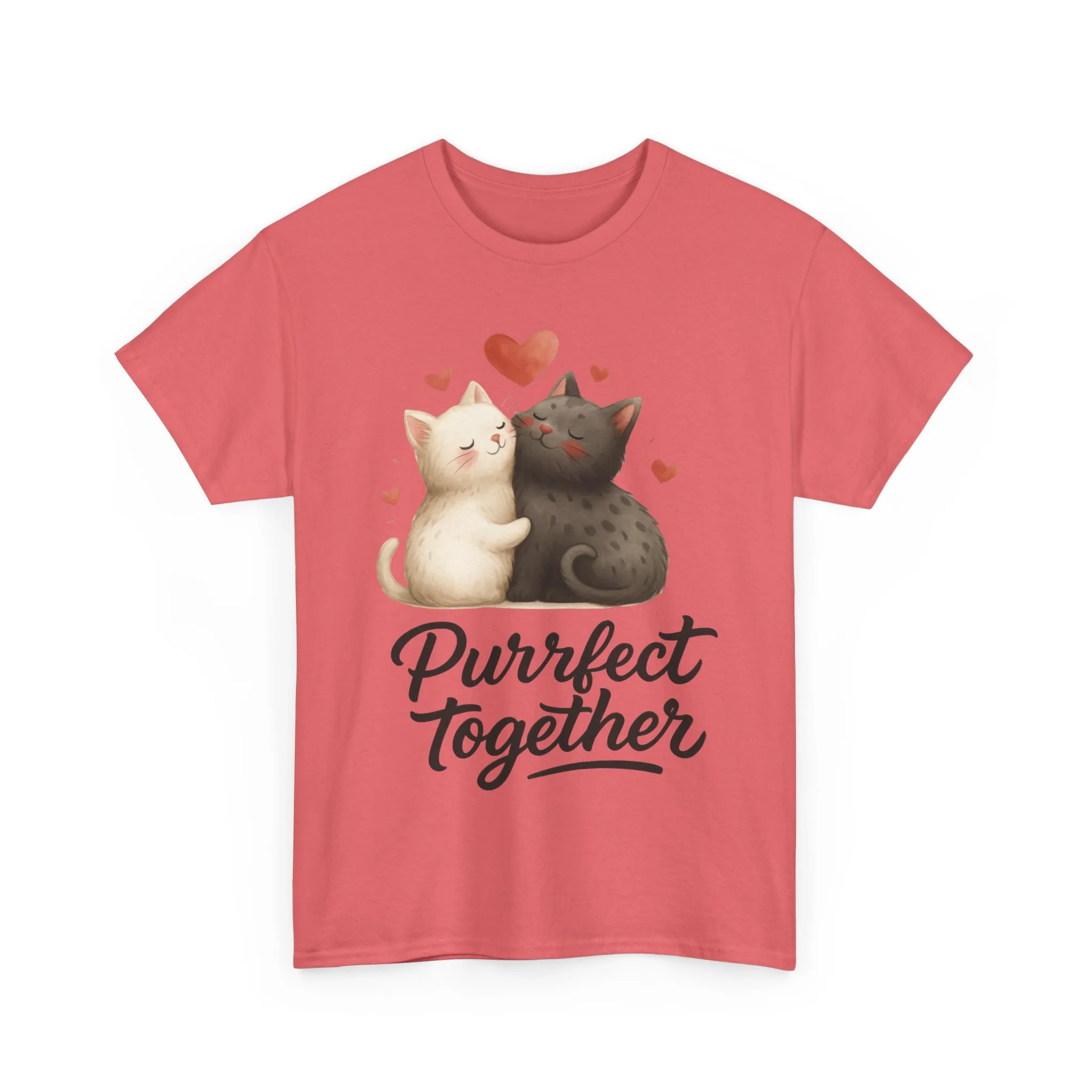 Purrfect Together Cat Tee, Cute Cat Lovers Gift, Funny Animal T-Shirt, Unisex Cotton Graphic Tee, Perfect for Valentine's Day, Pet [...] - Image 28