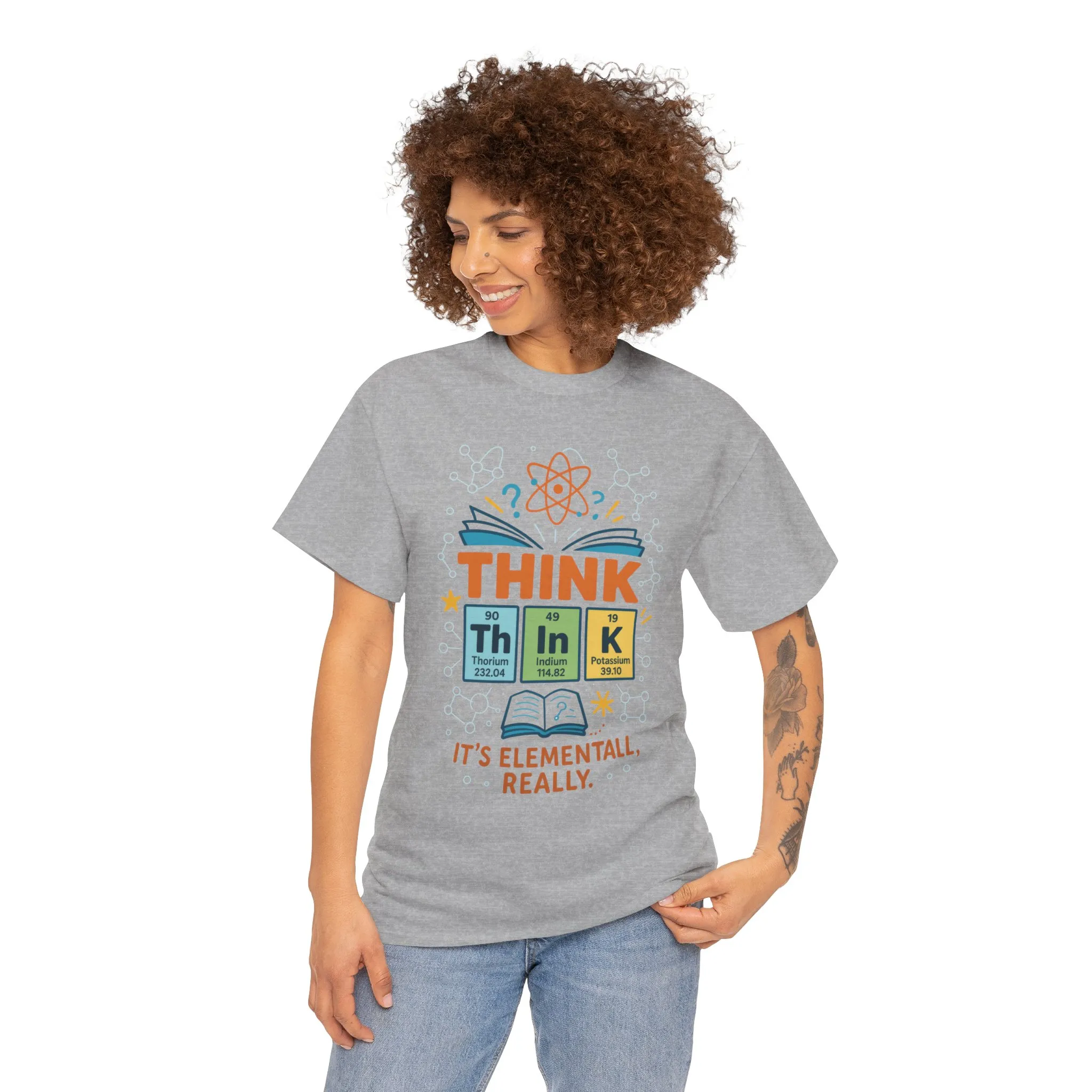 Smart Womens Science T-Shirt, THINK Periodic Table Tee, Funny Elemental Nerd Gift for Her, Graphic Tee for Science Lovers - Image 28
